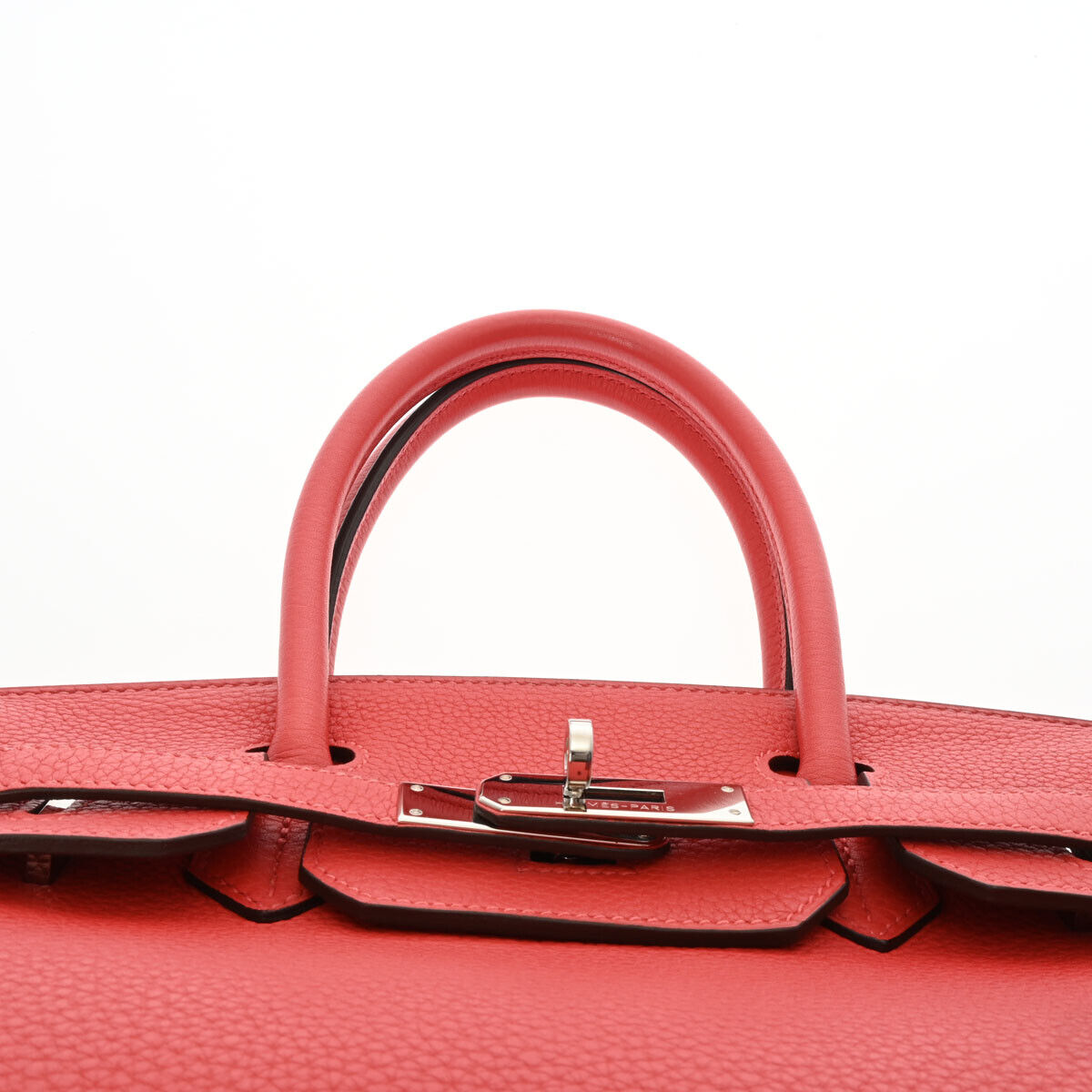 Hermes Red Clemence Leather Palladium Hardware Birkin 30 Bag