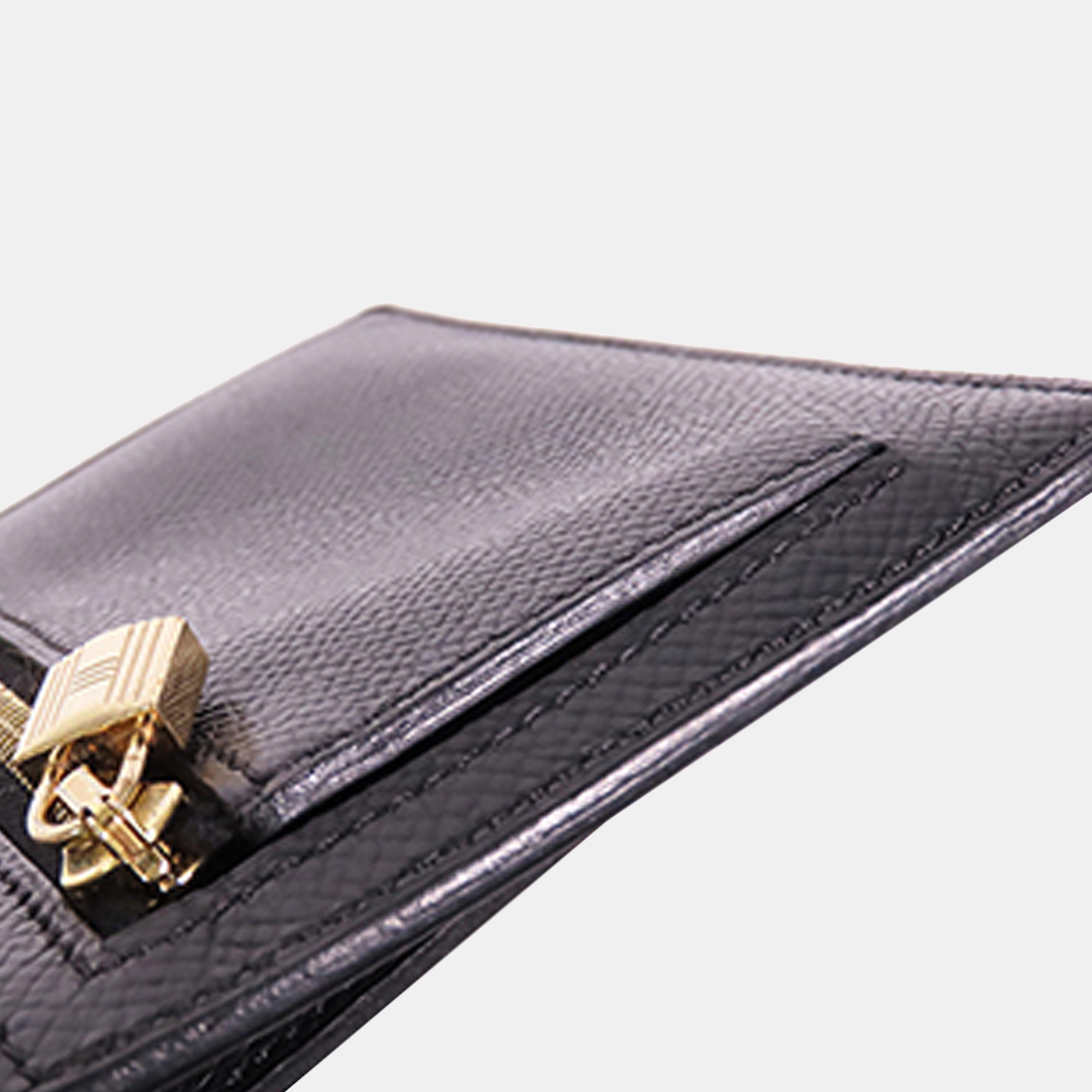 Hermes Black Epsom Kelly Pocket Compact Wallet