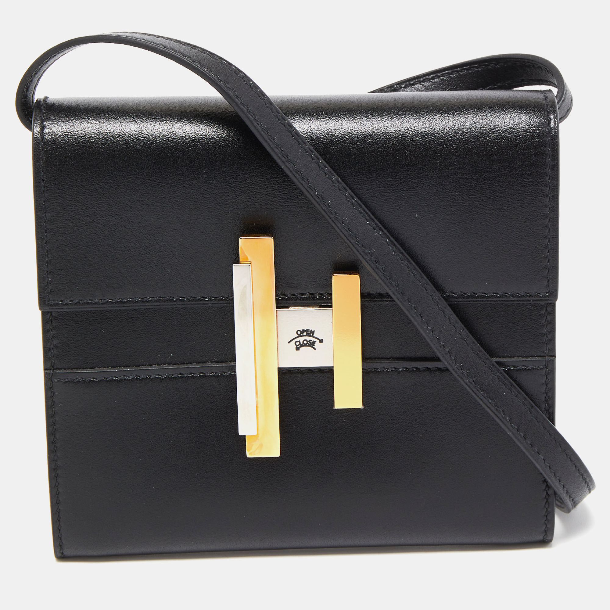 Hermes Black Tadelakt Leather Cinhetic To Go Wallet