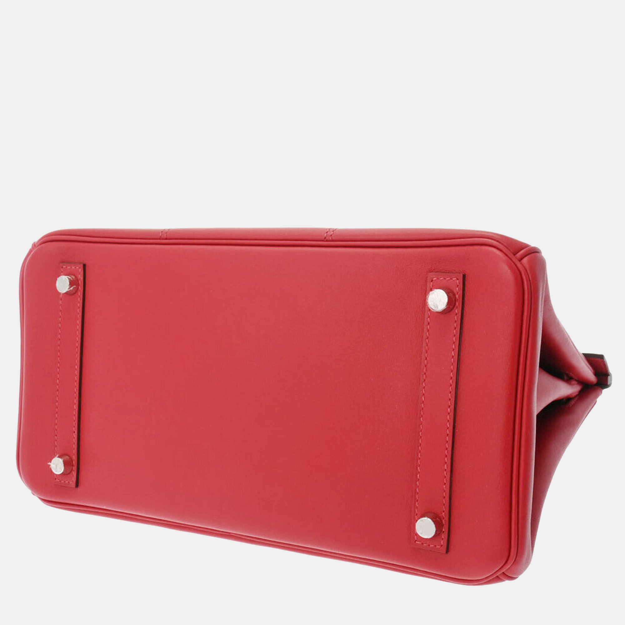 Hermes Red Swift And Epsom Leather Palladium Hardware Tressage Birkin 30 Bag