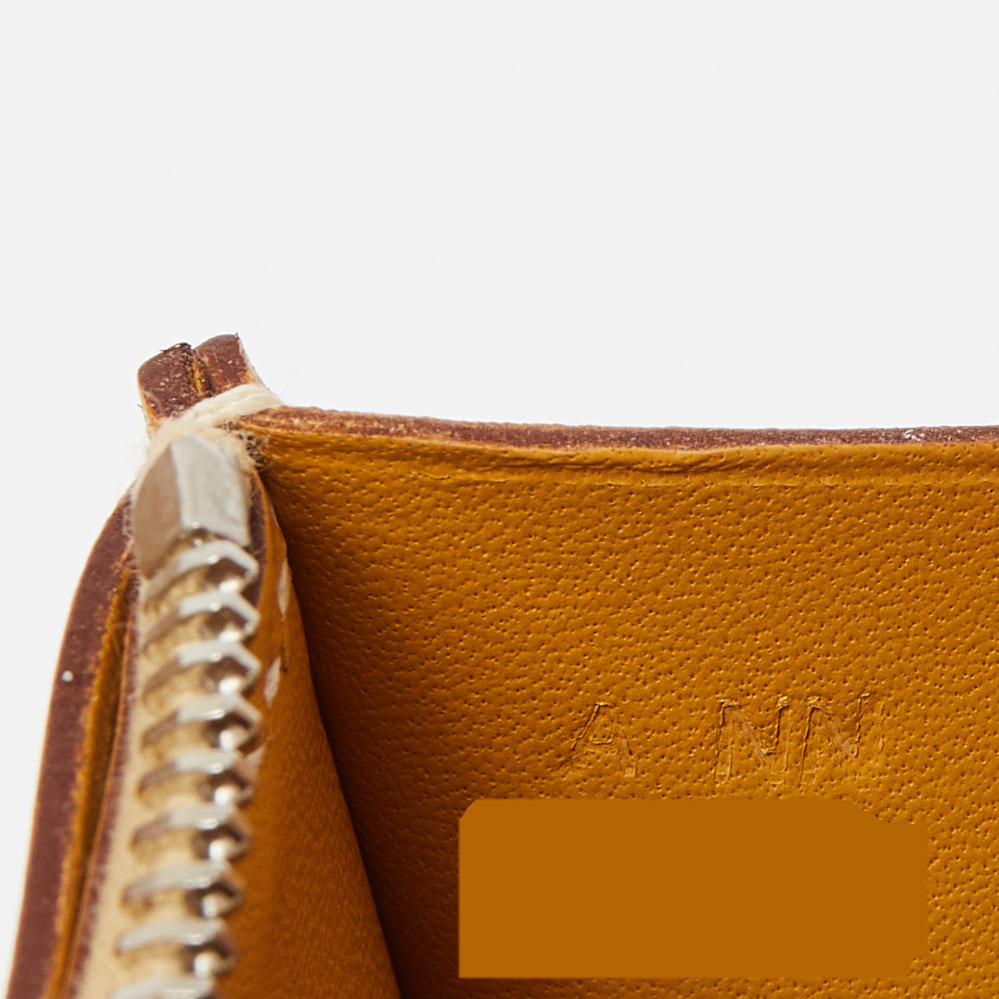 Hermes Paille/Ficelle Lizard /Tadelakt Leather Constance Compact Wallet