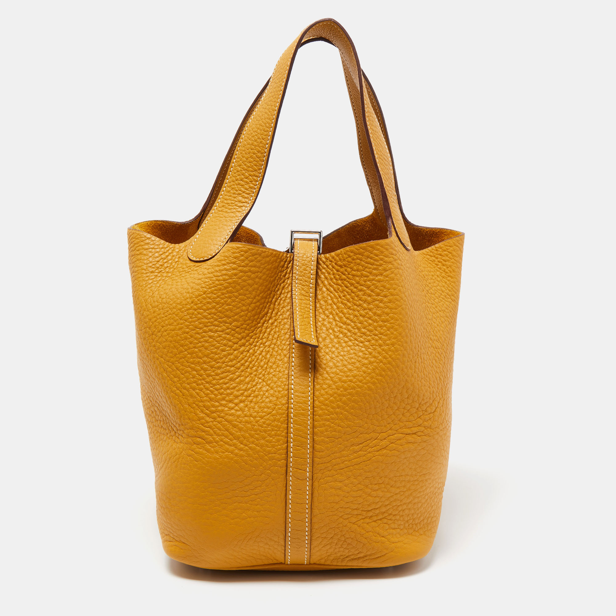 Hermès Curry Taurillon Clemence Leather Picotin Lock 22 Bag
