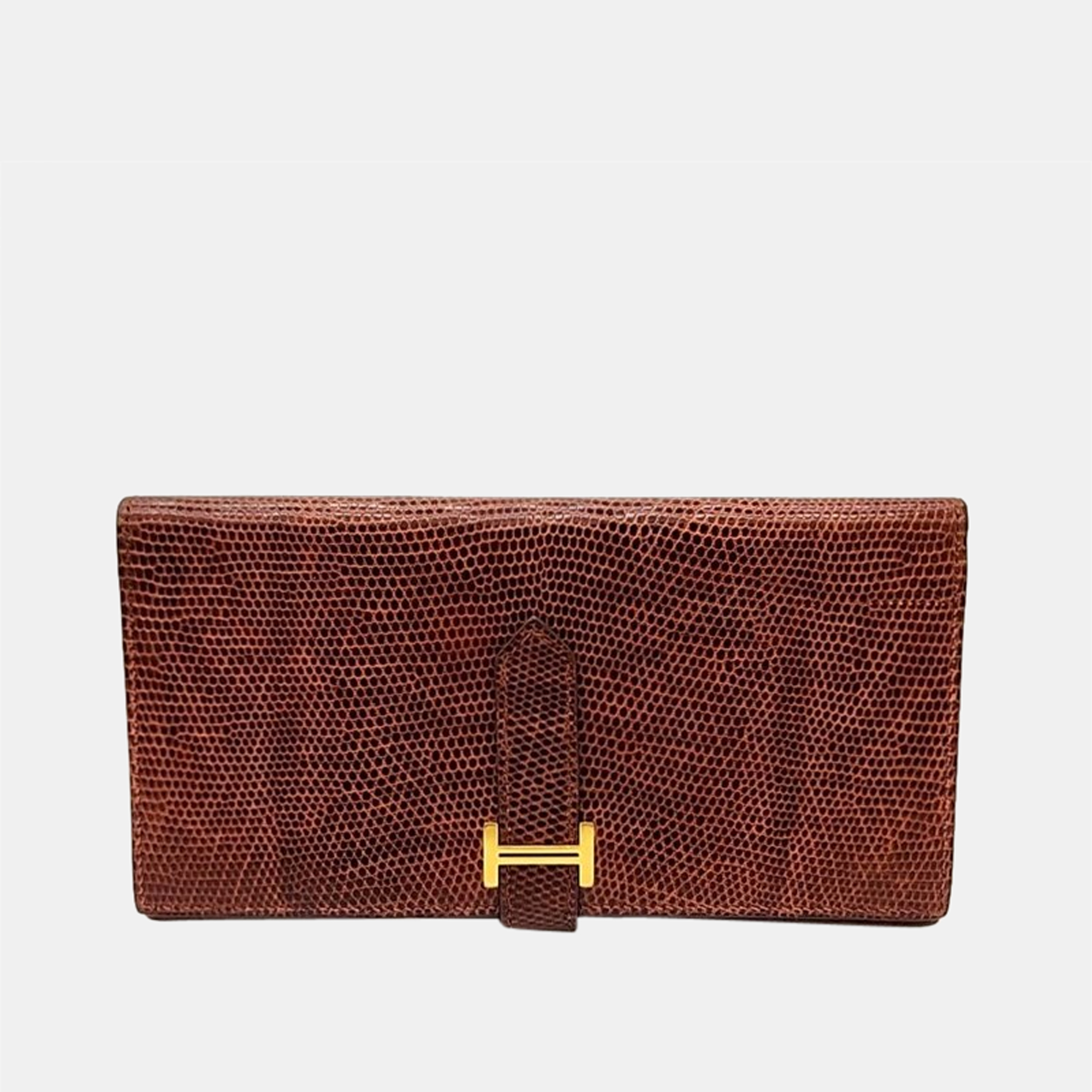 Hermes Lizard Leather  Bearn Wallet