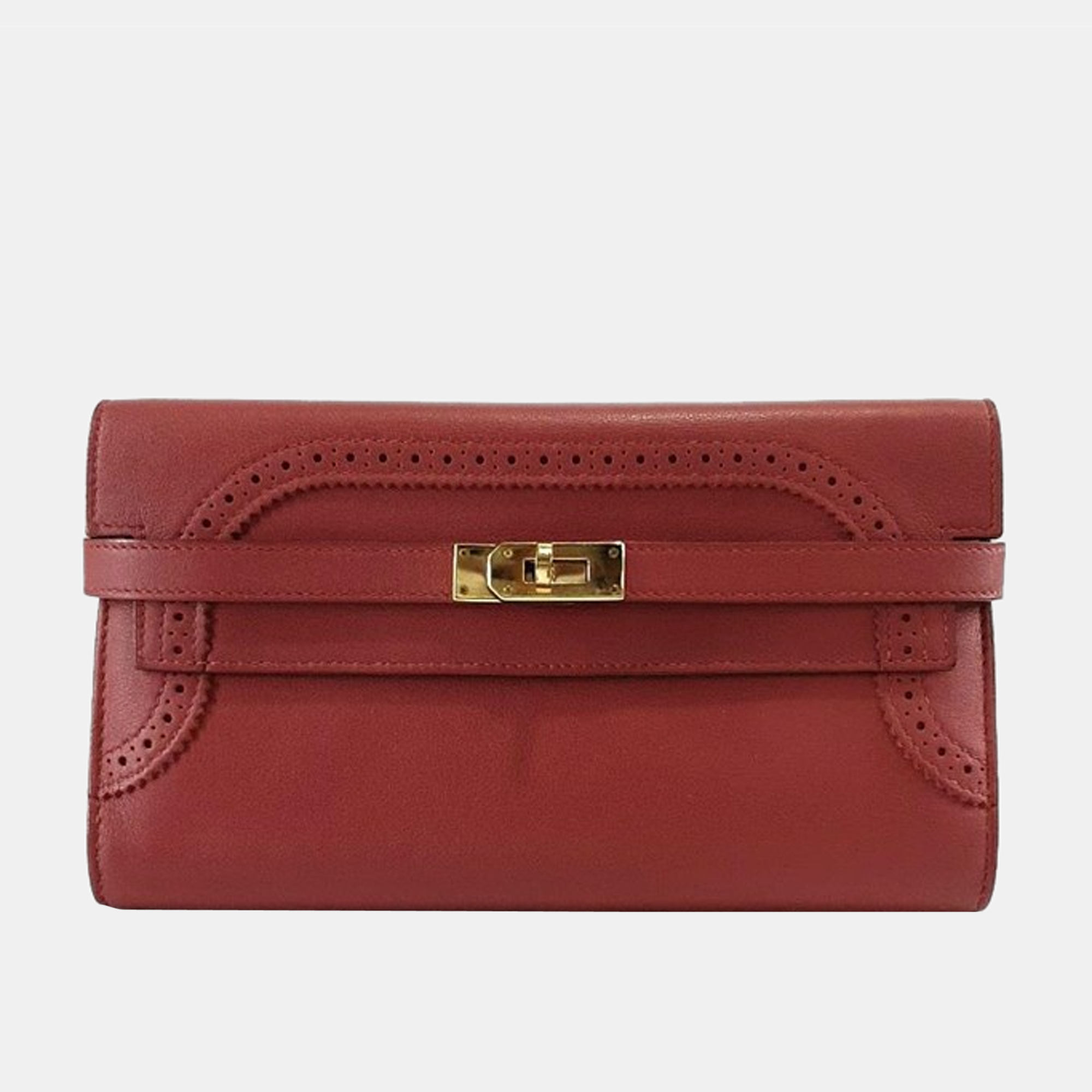 Hermes Rouge Gillies  Leather Kelly Classic Wallet