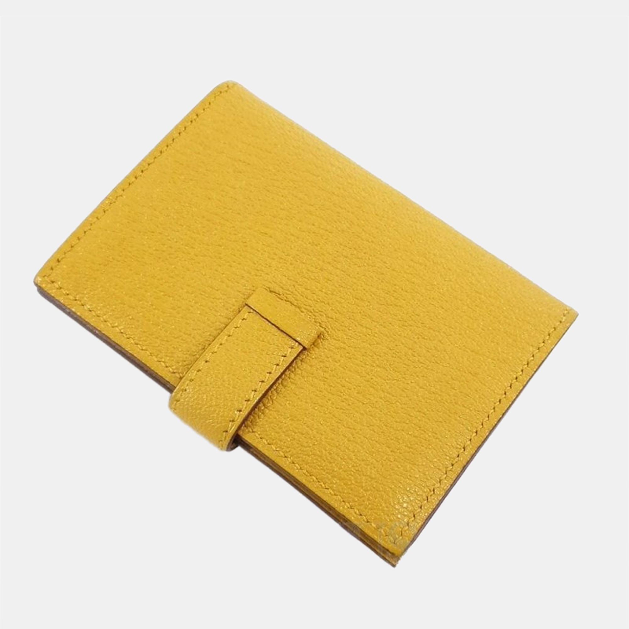 Hermes Yellow Leather Mini Bearn Wallet