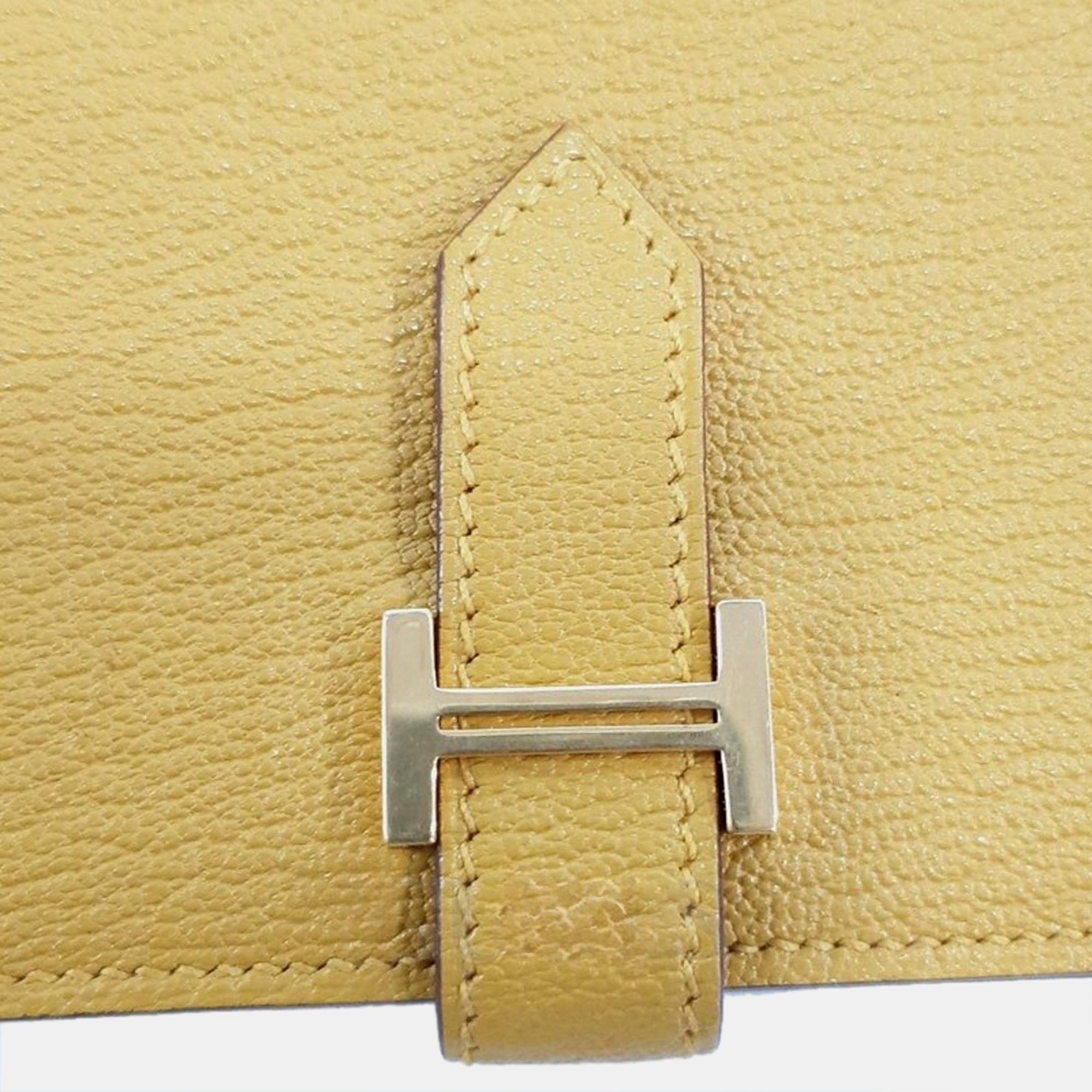 Hermes Yellow Leather Mini Bearn Wallet