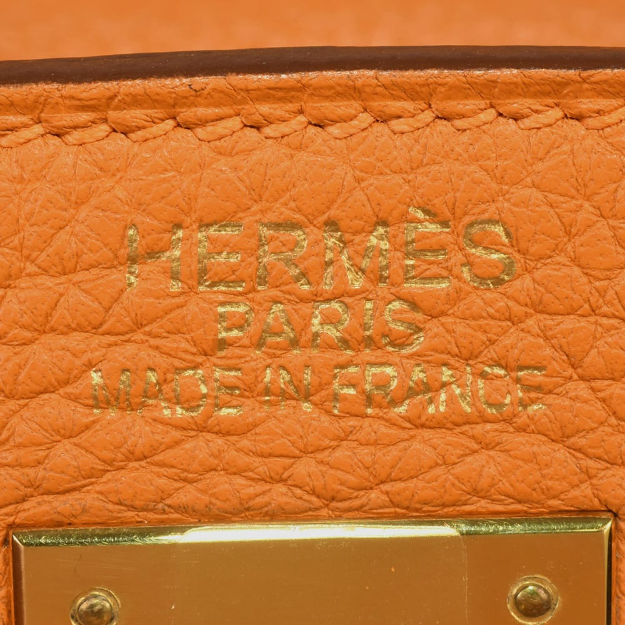 HERMES Kelly 35 Inner Stitch Orange Togo M Stamp (manufactured In 2009) Handbag