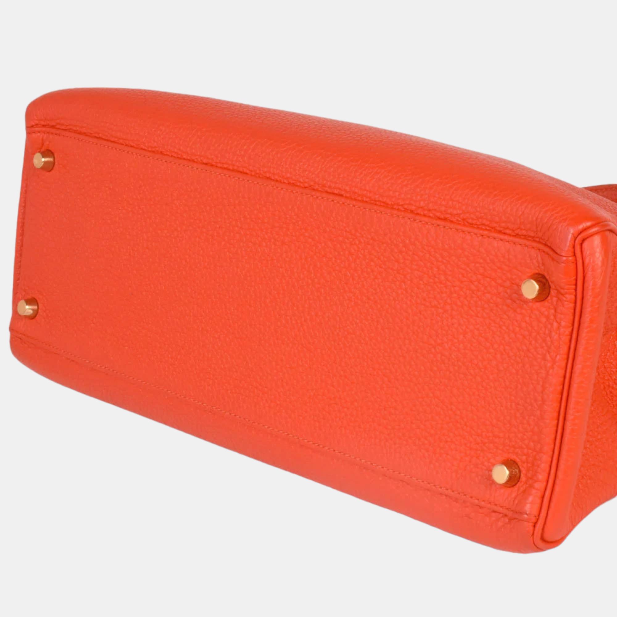 Hermes Kelly 35 Inner Sewing Capucines Togo Q Engraved (manufactured In 2013) Handbag