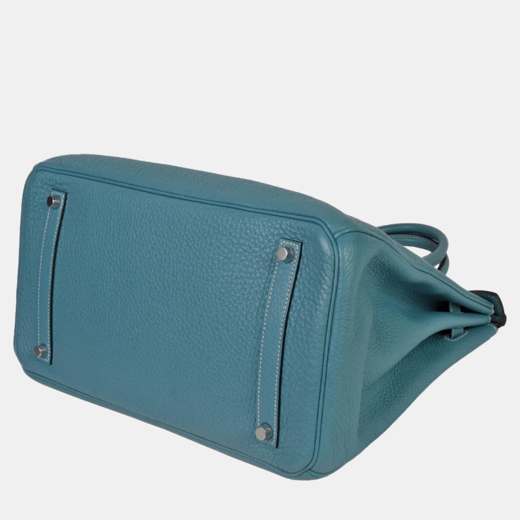 Hermes Birkin 35 Togo N Engraved Blue Handbag