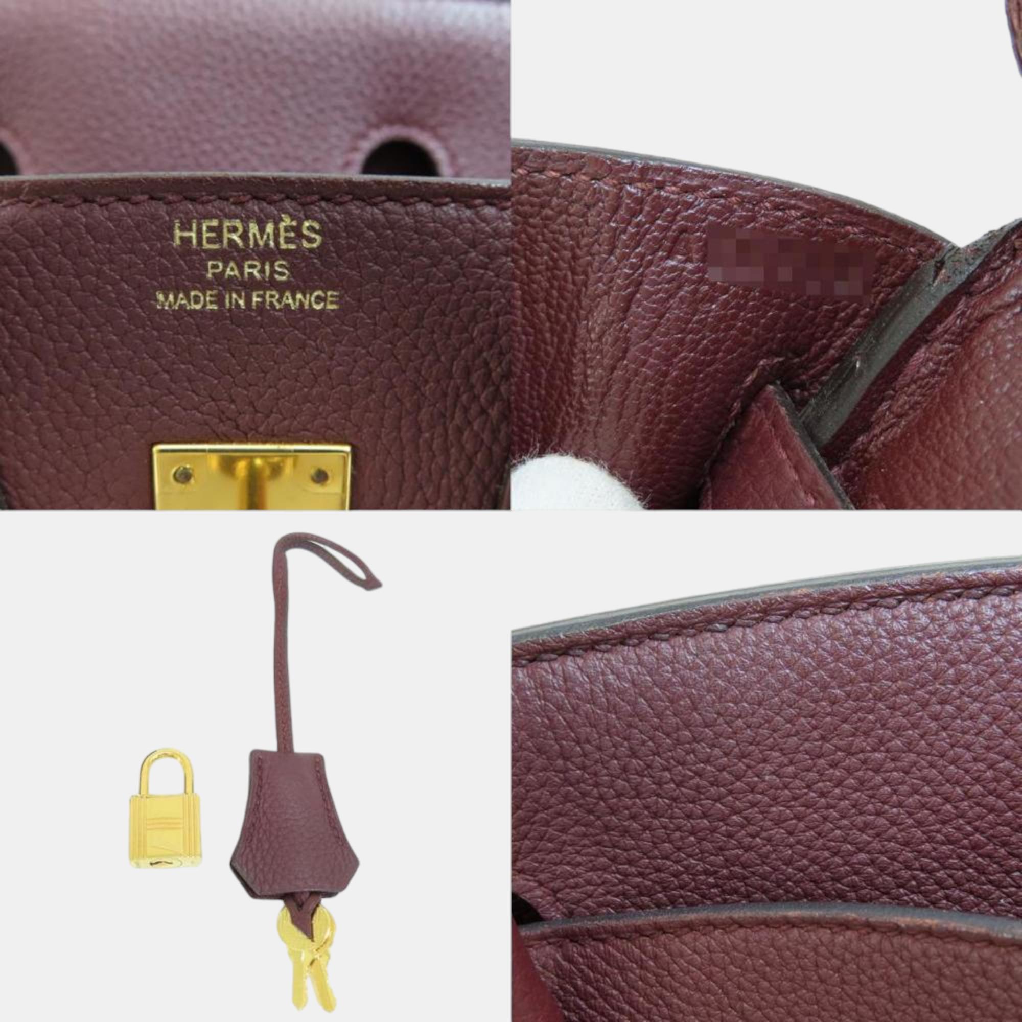 Hermes Birkin 25 Bordeaux Handbag Togo Women's