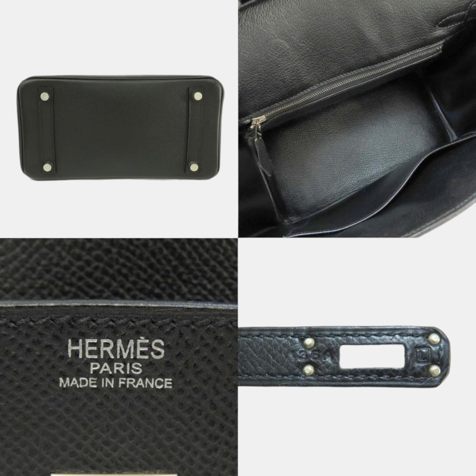Hermes Birkin 25 Black Handbag Epson Ladies