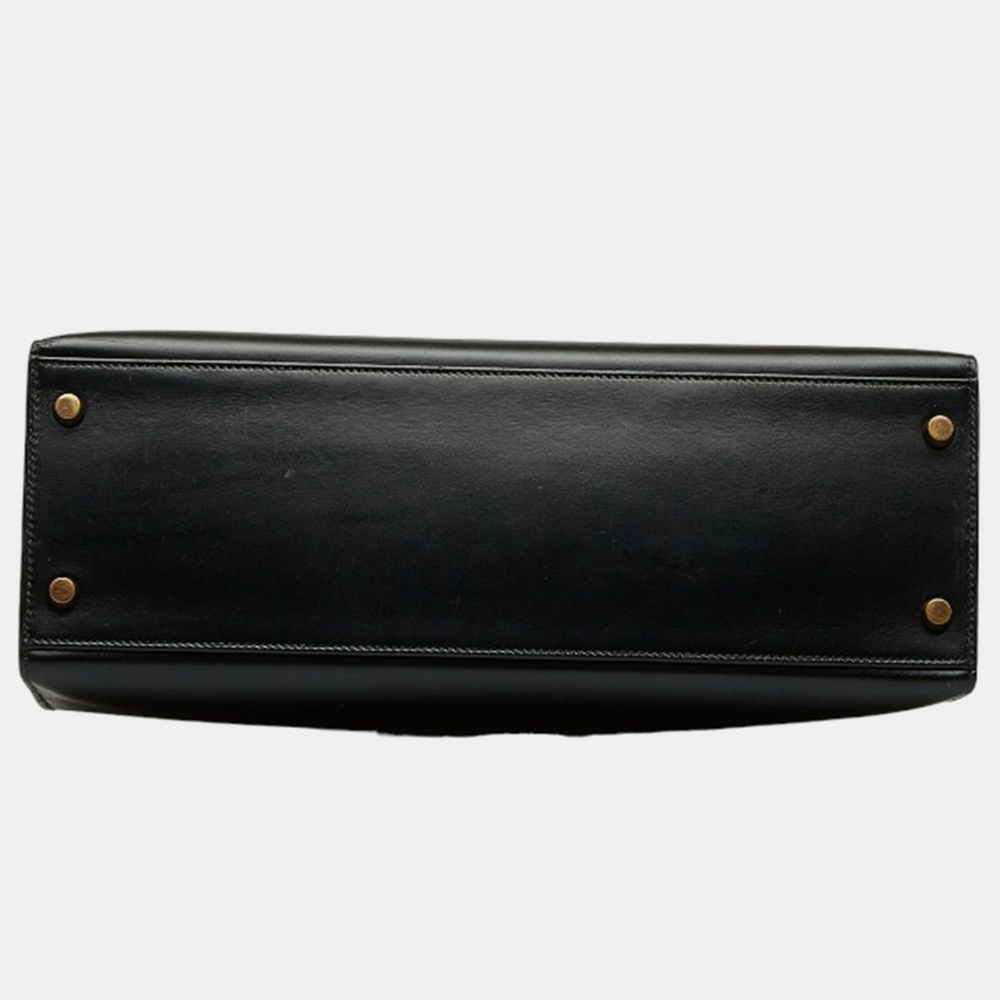 Hermes Black Box Calf Leather Gold Hardware Kelly 32 Sellier Bag