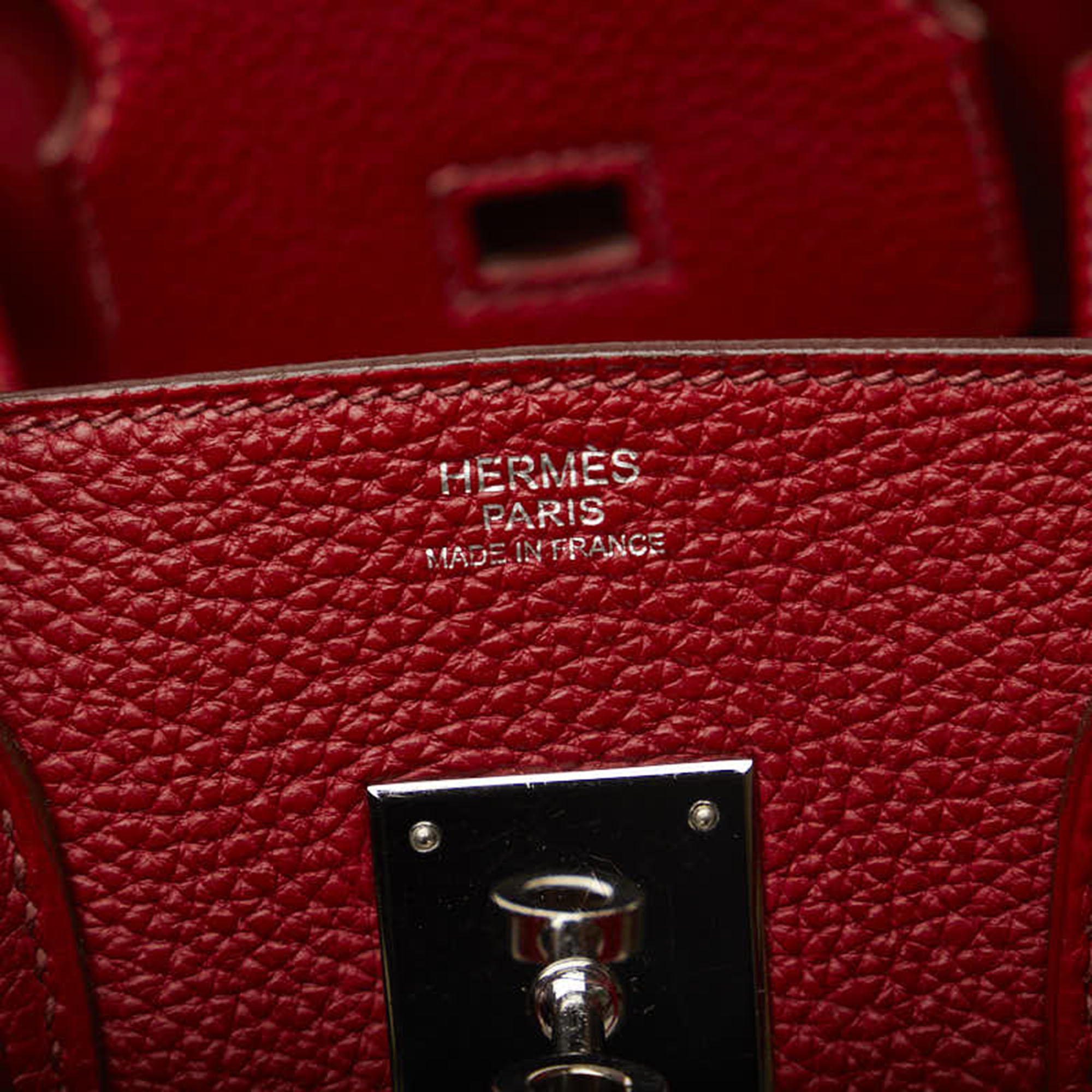 Hermes Red Togo Leather Palladium Hardware Birkin 30 Bag