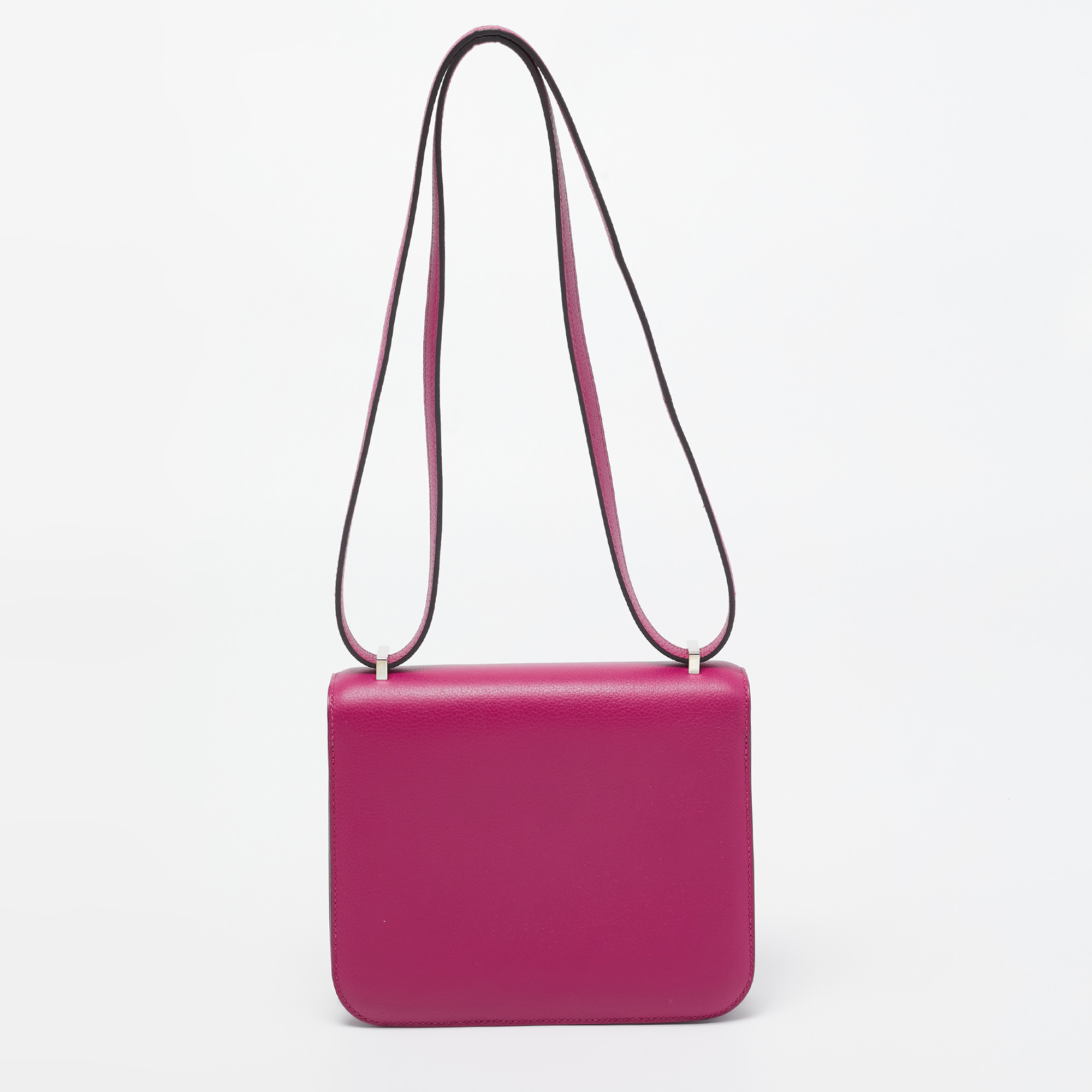 Hermès Rose Pourpre Evercolor Leather Palladium Finish Constance III Mini Bag