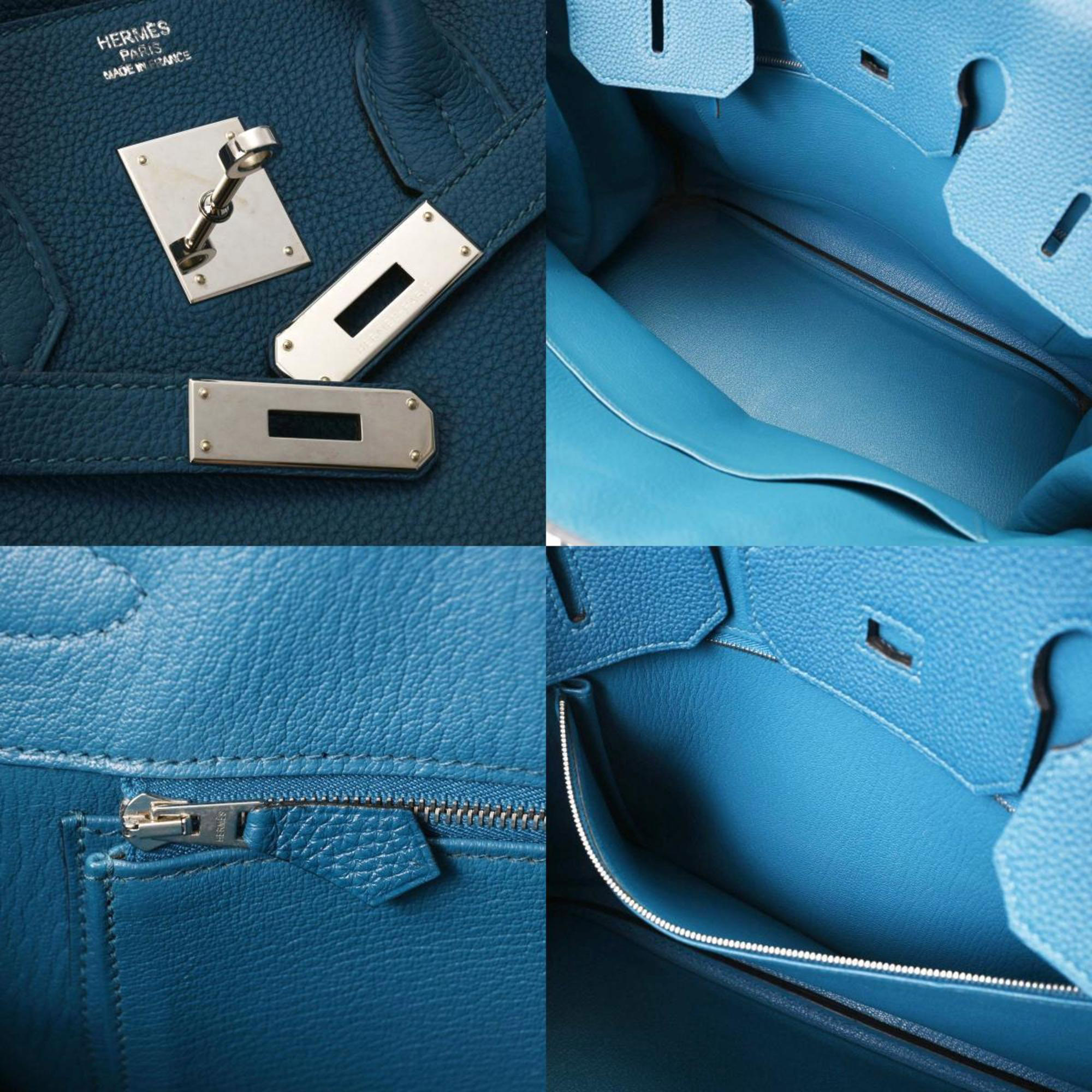 HERMES Birkin 35 Cobalt Palladium Hardware □Q Stamp (around 2013) Ladies Togo Handbag
