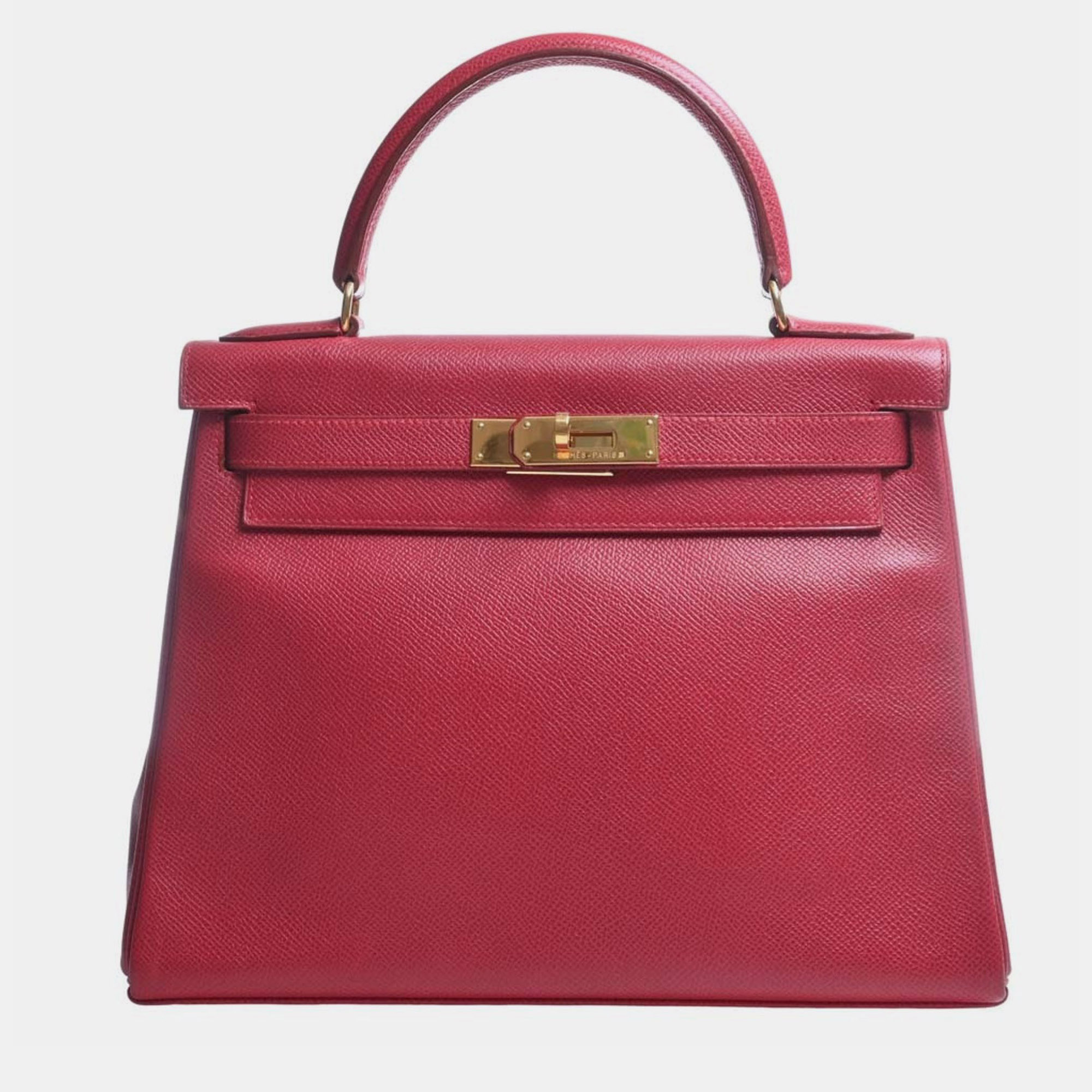 HERMES Couchevel Kelly 28 Handbag Red Ladies