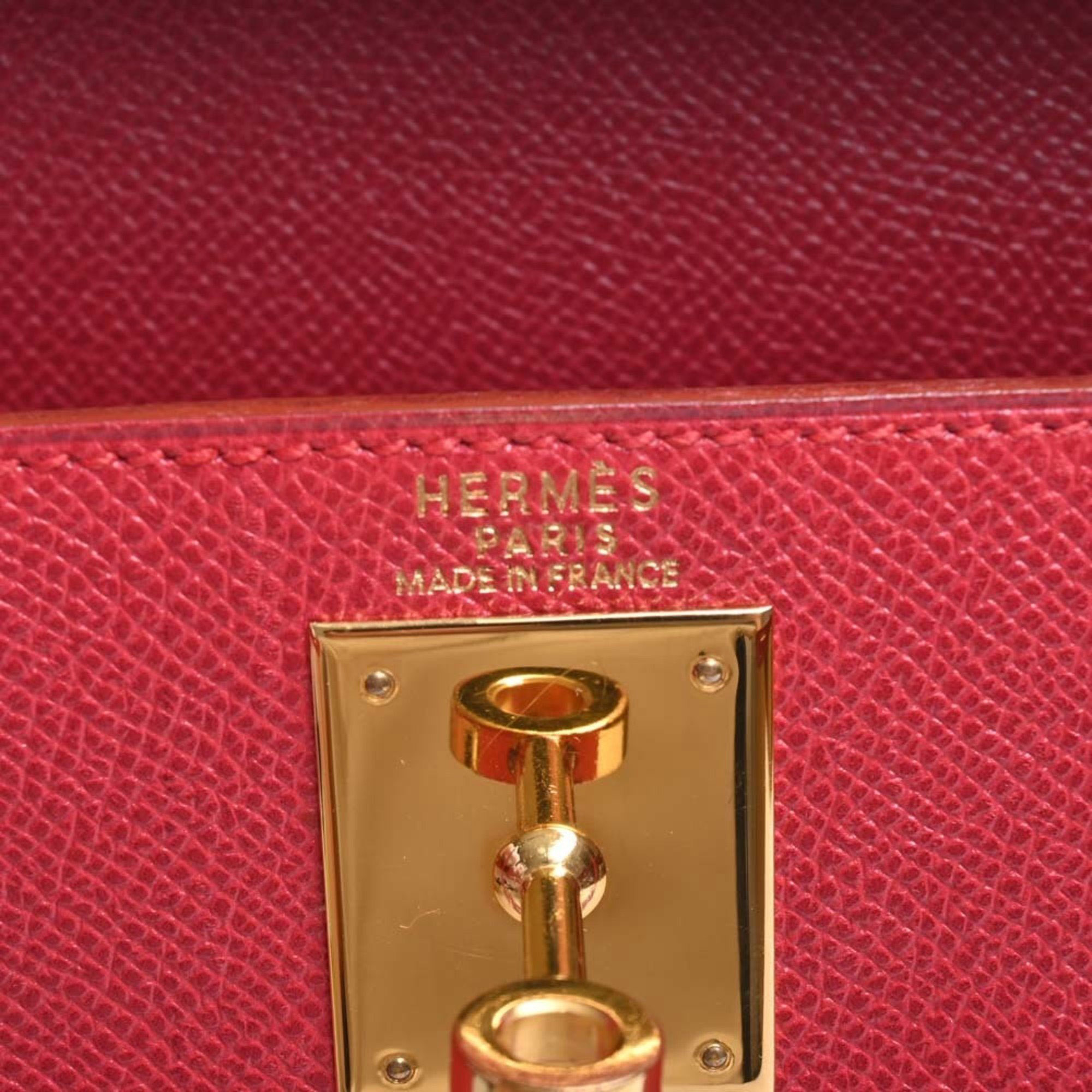 HERMES Couchevel Kelly 28 Handbag Red Ladies