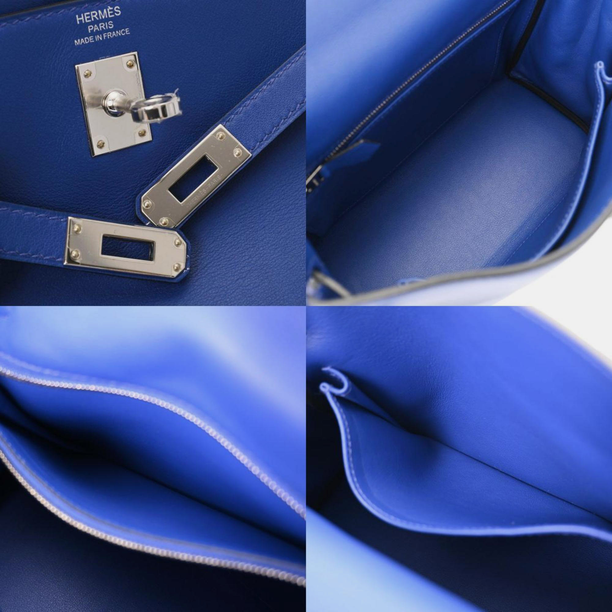 HERMES Kelly 25 Inner Stitch Blue Electric Palladium Hardware C Stamp (Around 2018) Women's Vaux Swift Bag