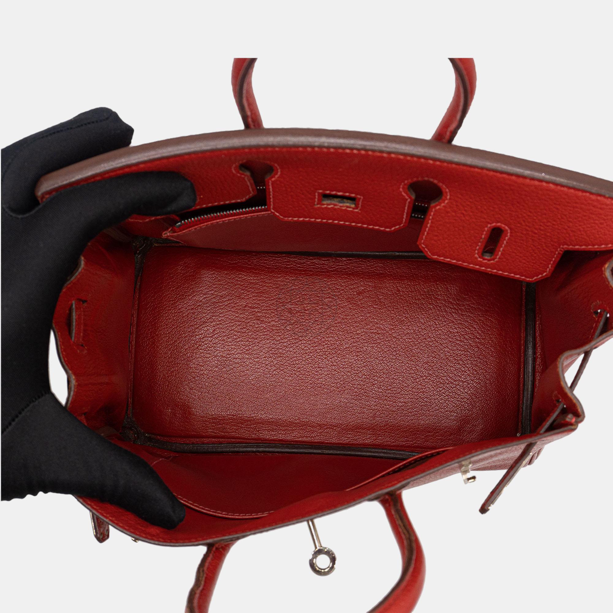 Hermès Birkin 25 In Rouge Vif Chevre Leather With PHW Bag