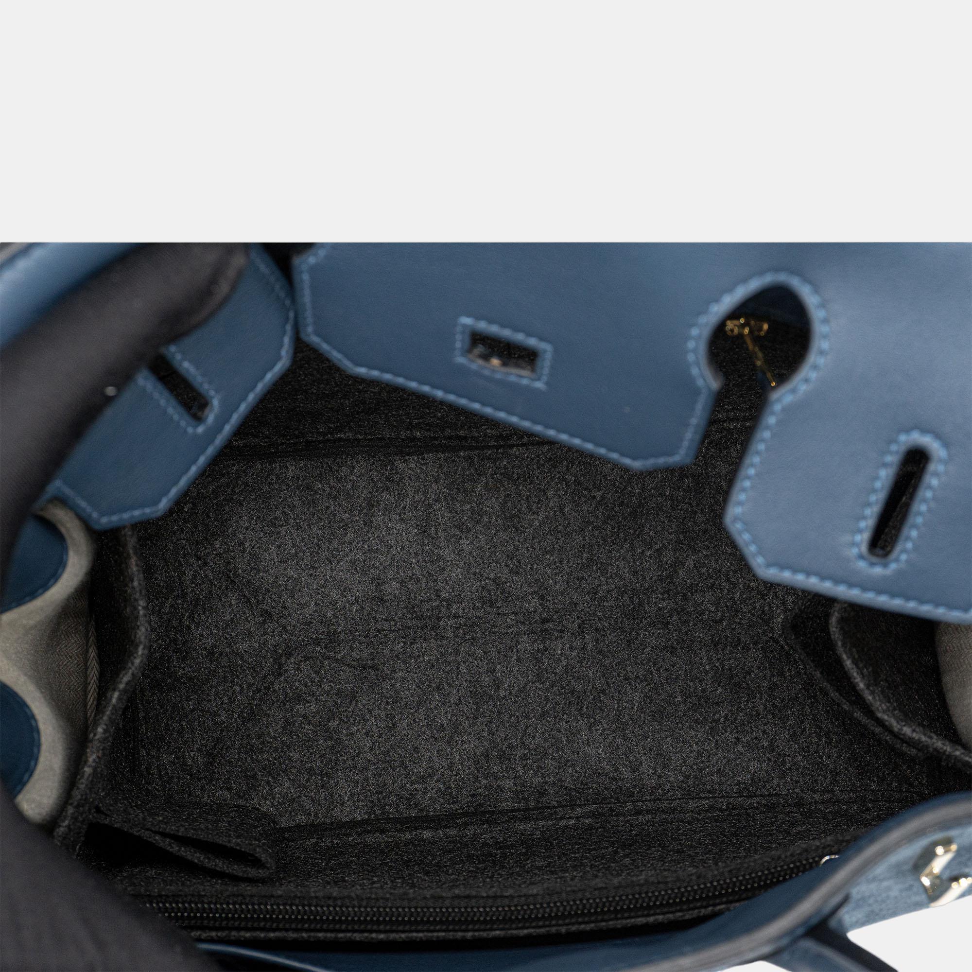 Hermès Birkin 30 Grizzly In Bleu Thalassa With Permabrass Hardware Bag