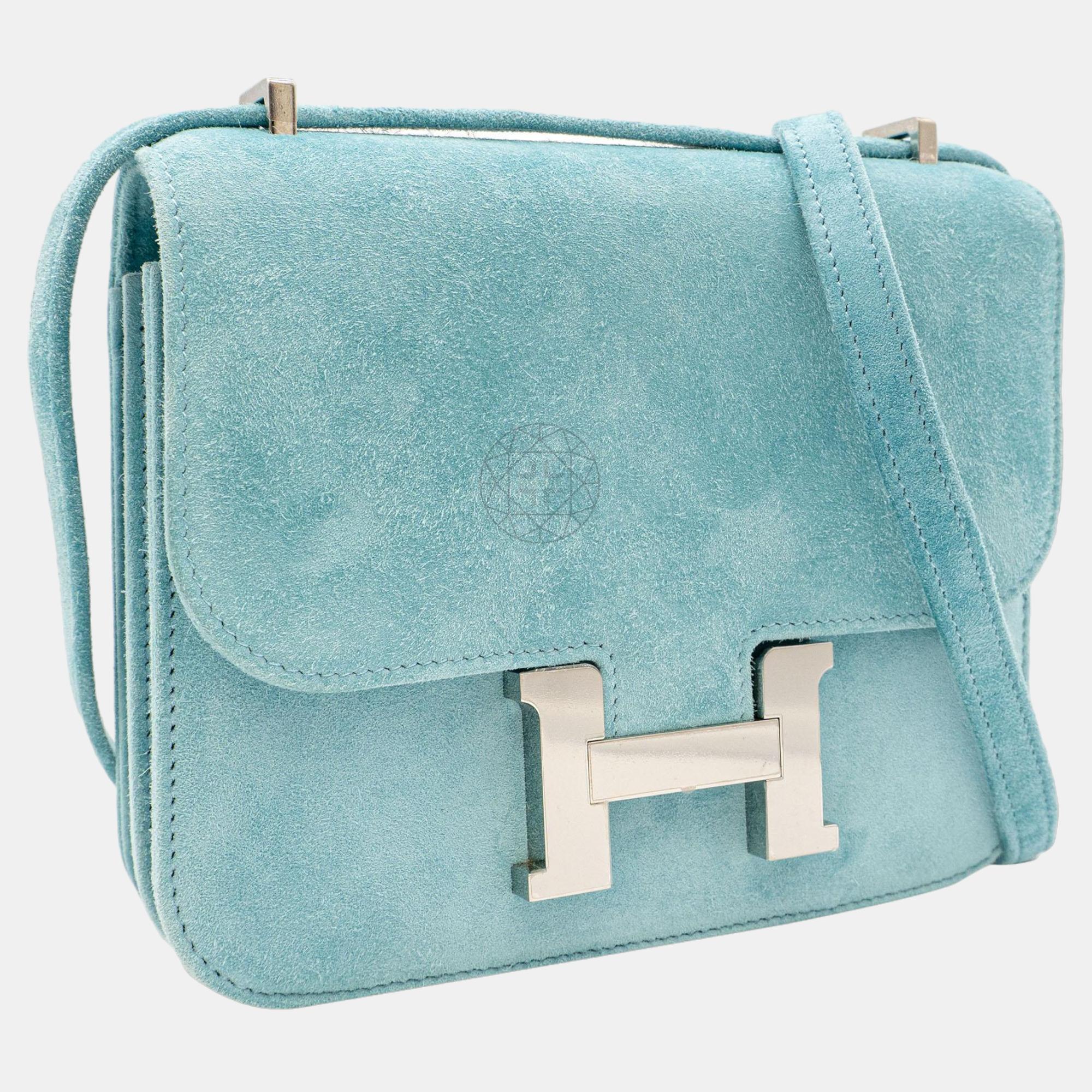 Hermès Doblis Constance 18 In Bleu Atoll With PHW Bag