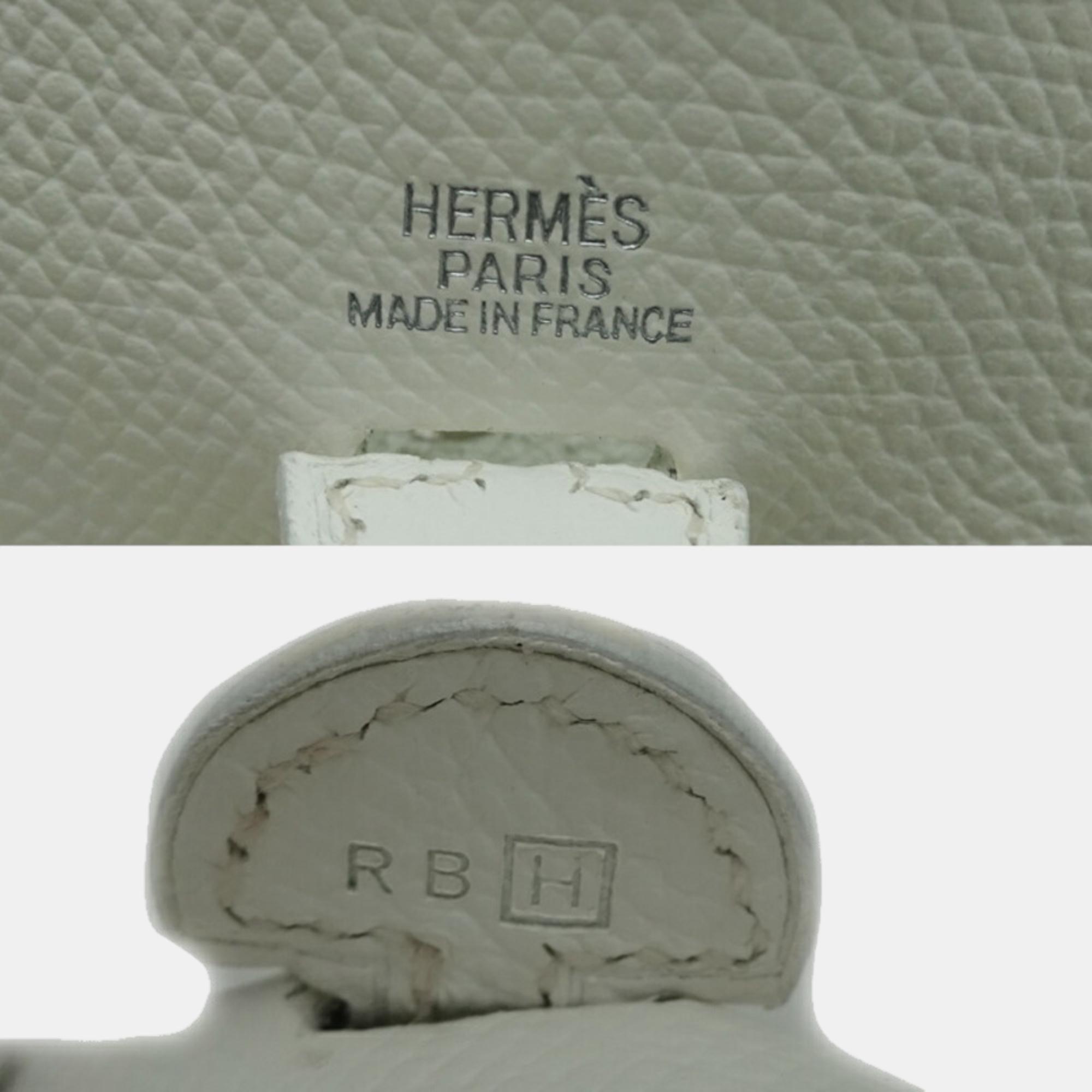 Hermes Evelyn TPM H Stamp 2004 Women's Shoulder Bag Vaux Epson White