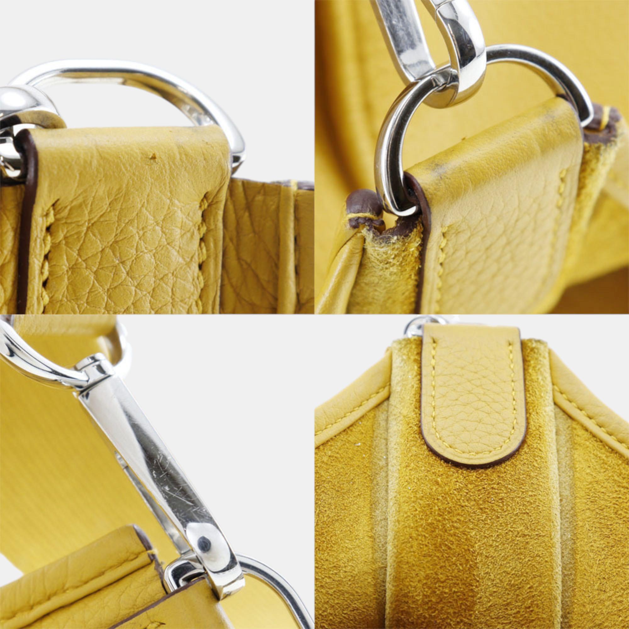 HERMES Evelyne 3PM Shoulder Bag Taurillon Clemence Jaune Ambre Made In France 2018 Yellow/Silver Hardware C Crossbody A5 Snap Button Evelyne3PM Ladies
