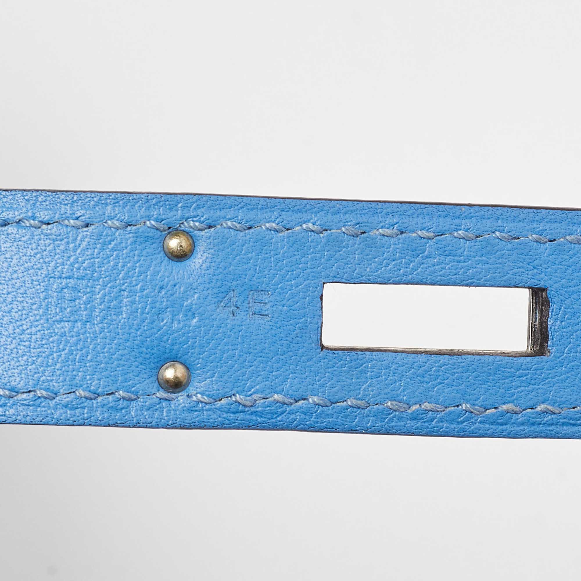 Hermes Bleu Paradis/Saphir Swift Leather Palladium Hardware Mini Berline Bag