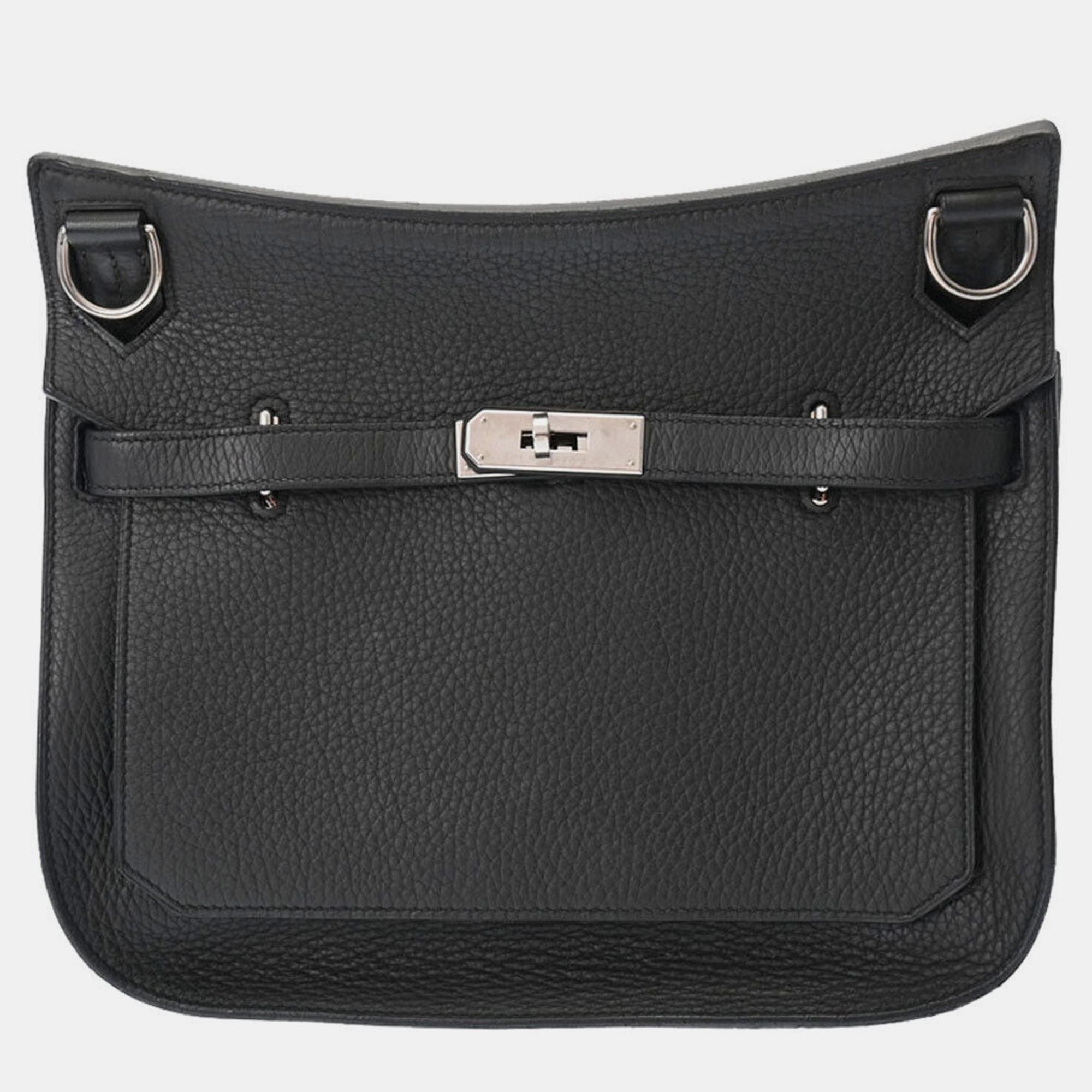 Hermes Black Clemence Leather Jypsiere 28 Shoulder Bag