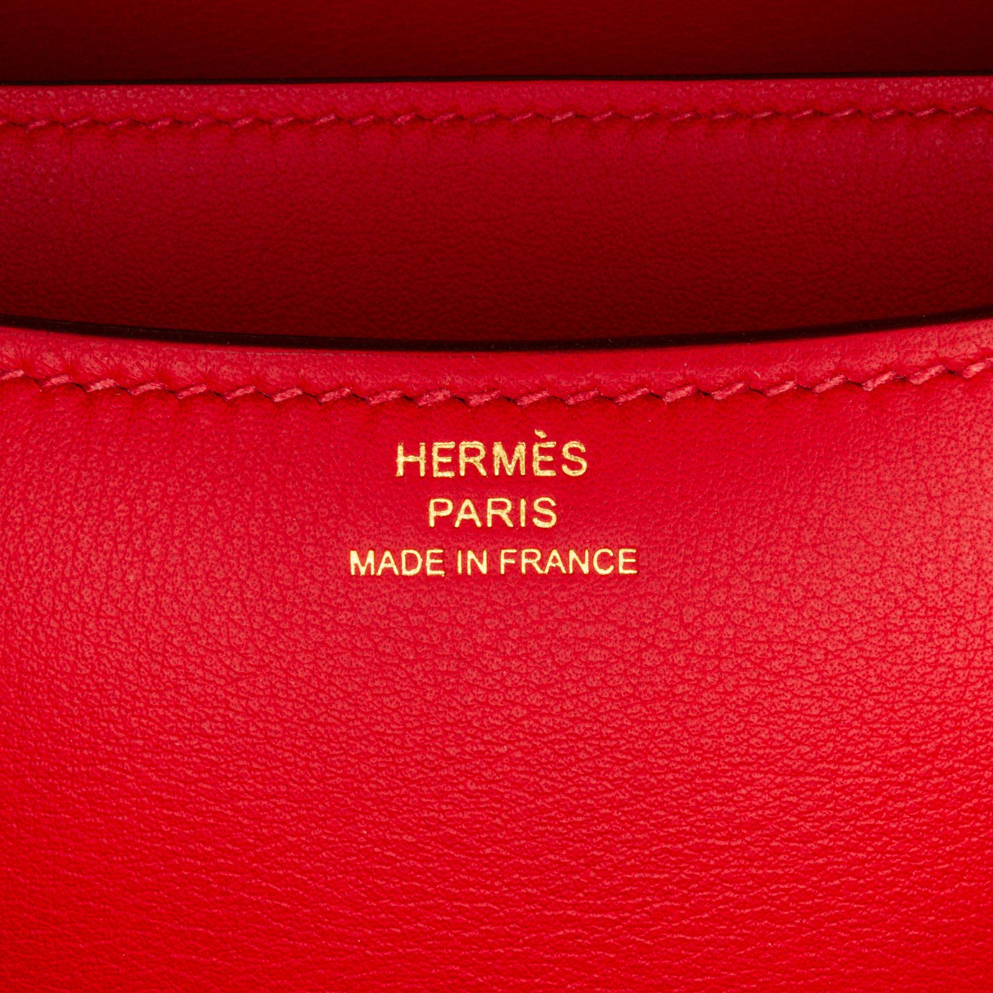 Hermes Red Swift Mini Constance 18