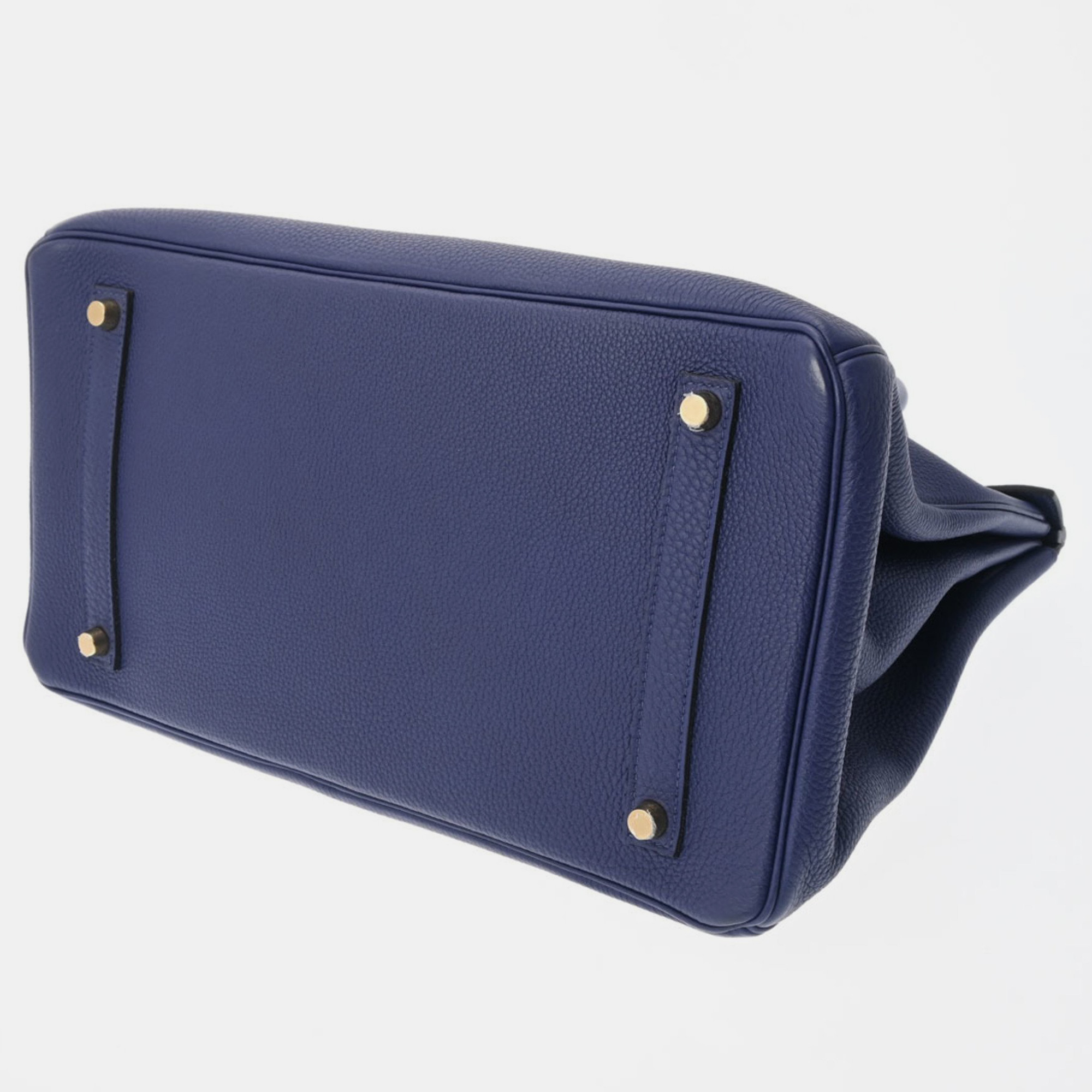 HERMES Birkin 35 Blue Ankle C Stamp (circa 2018) Unisex Taurillon Clemence Handbag Hermes Bag