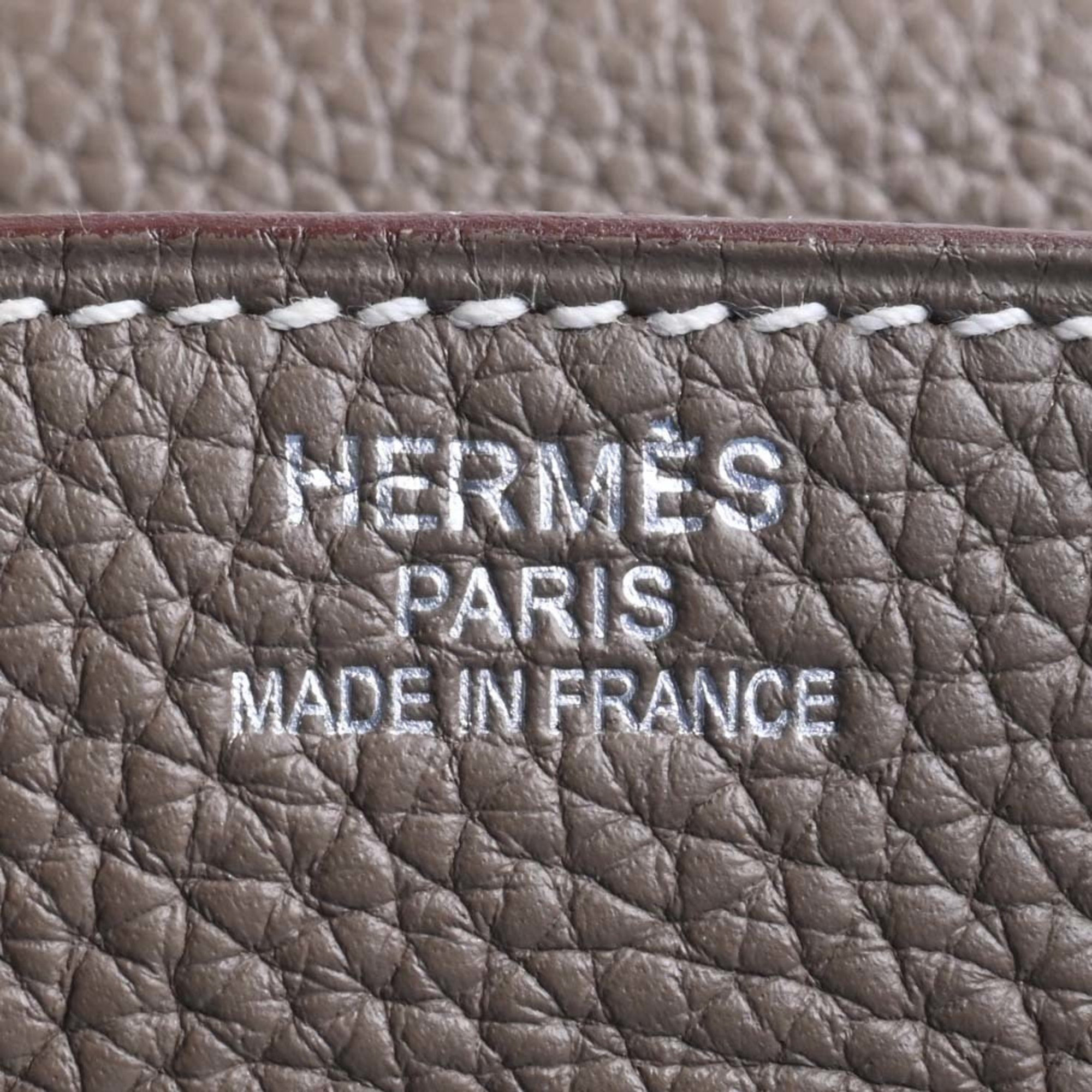 HERMES Taurillon Clemence Birkin 35 Handbag Greige Ladies
