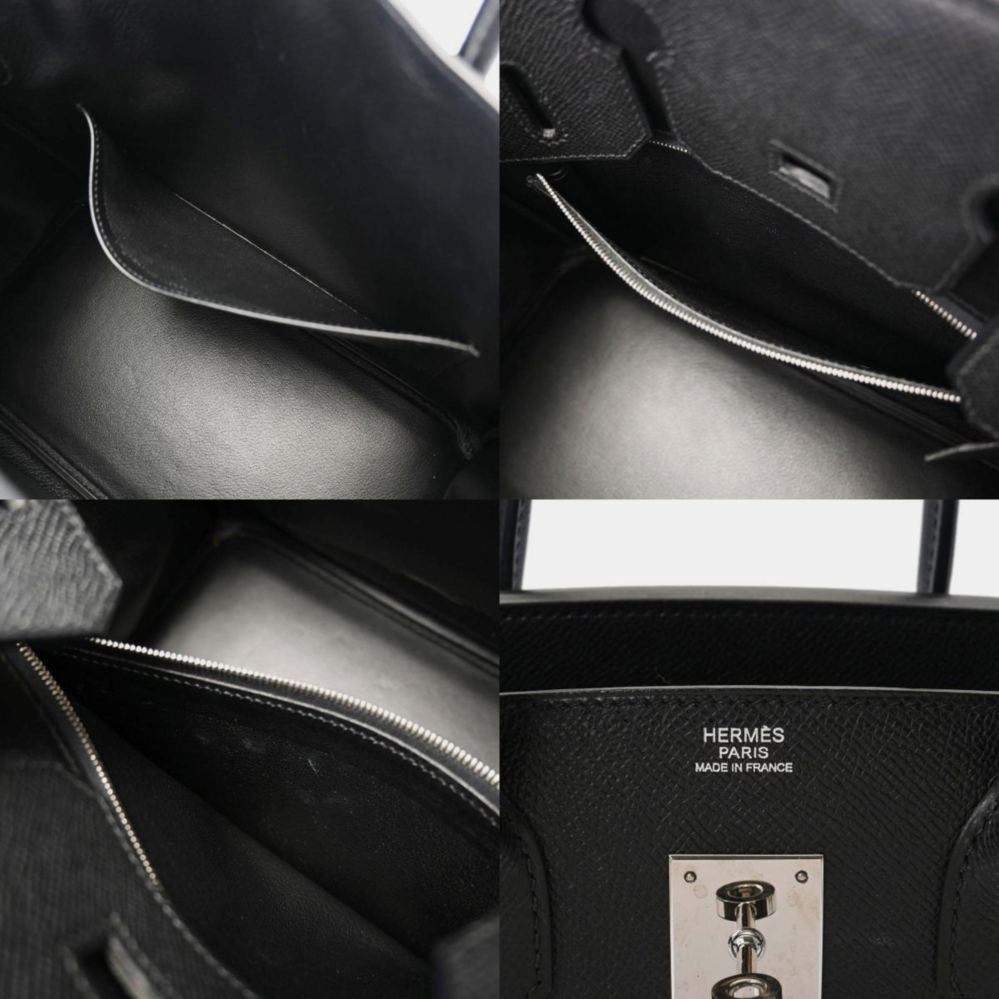 HERMES Birkin 30 Black Palladium Hardware K Stamp (circa 2007) Ladies Vaux Epson Handbag