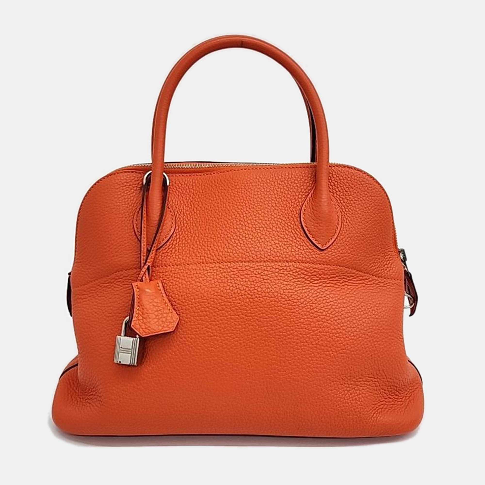 Hermes Orange Leather Bolide 31 (R) Bag