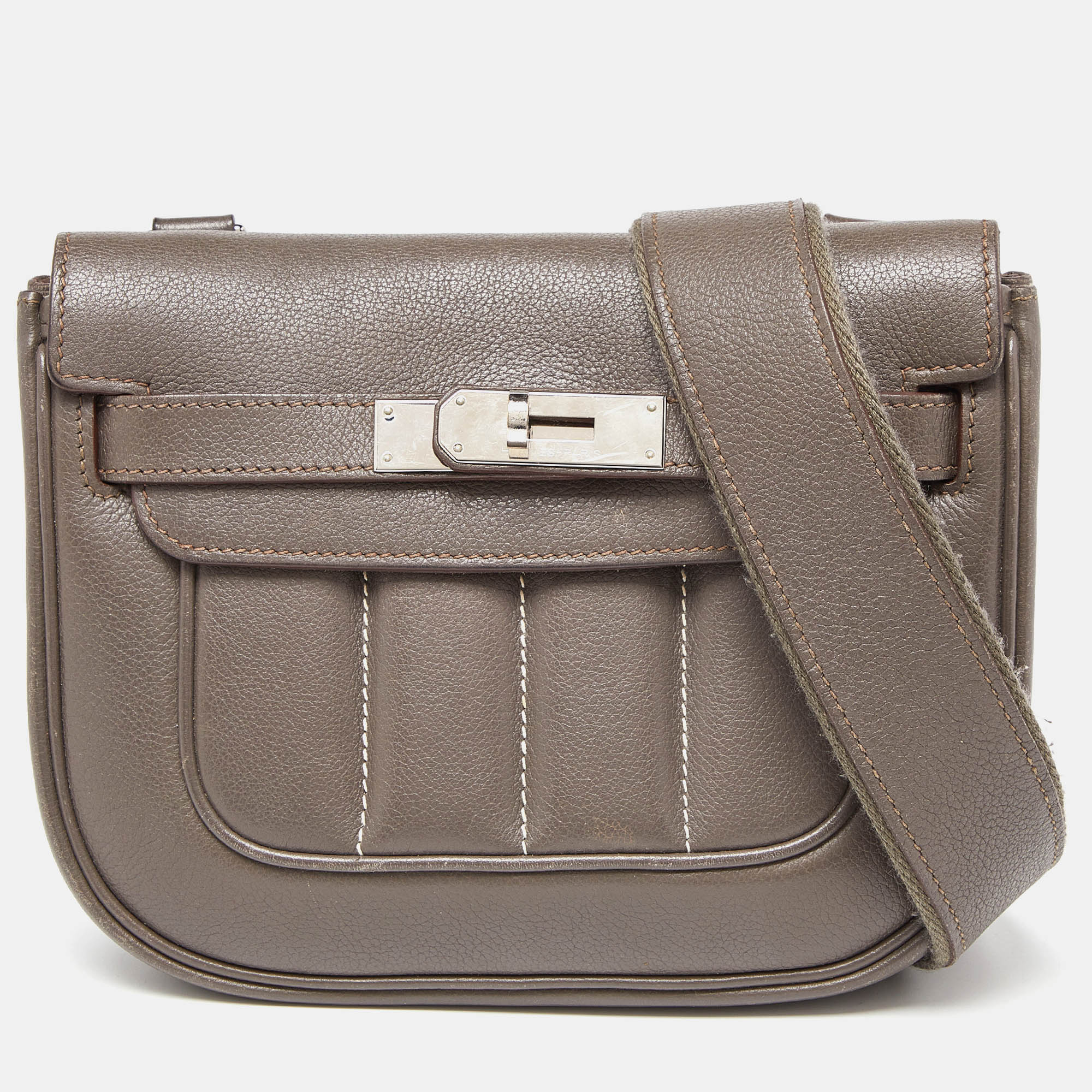 Hermes Etain Swift Leather Berline 21 Bag
