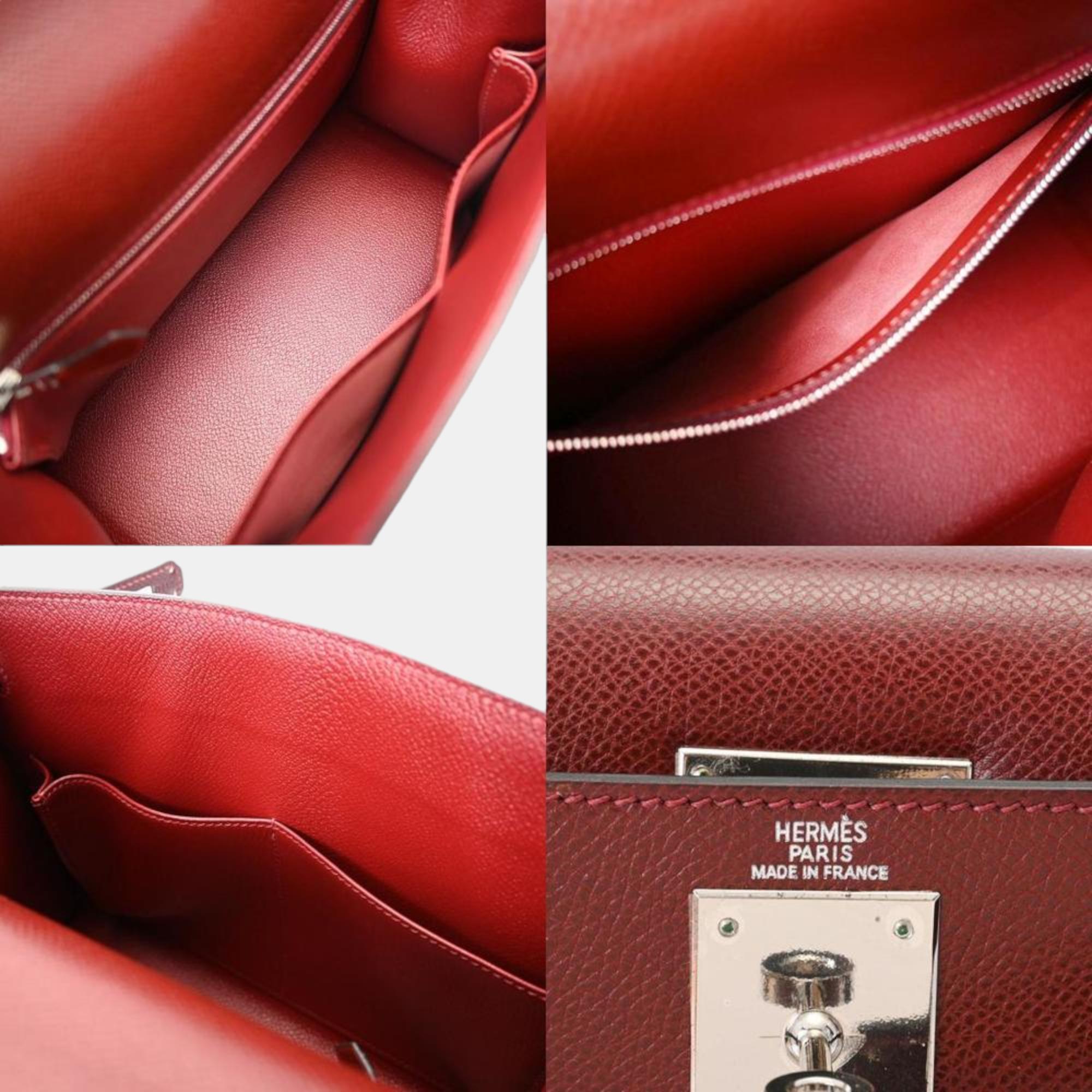 Hermes Kelly 28 Outside Stitching Rouge Ash G Stamp (around 2003) Women's Lycee Bag