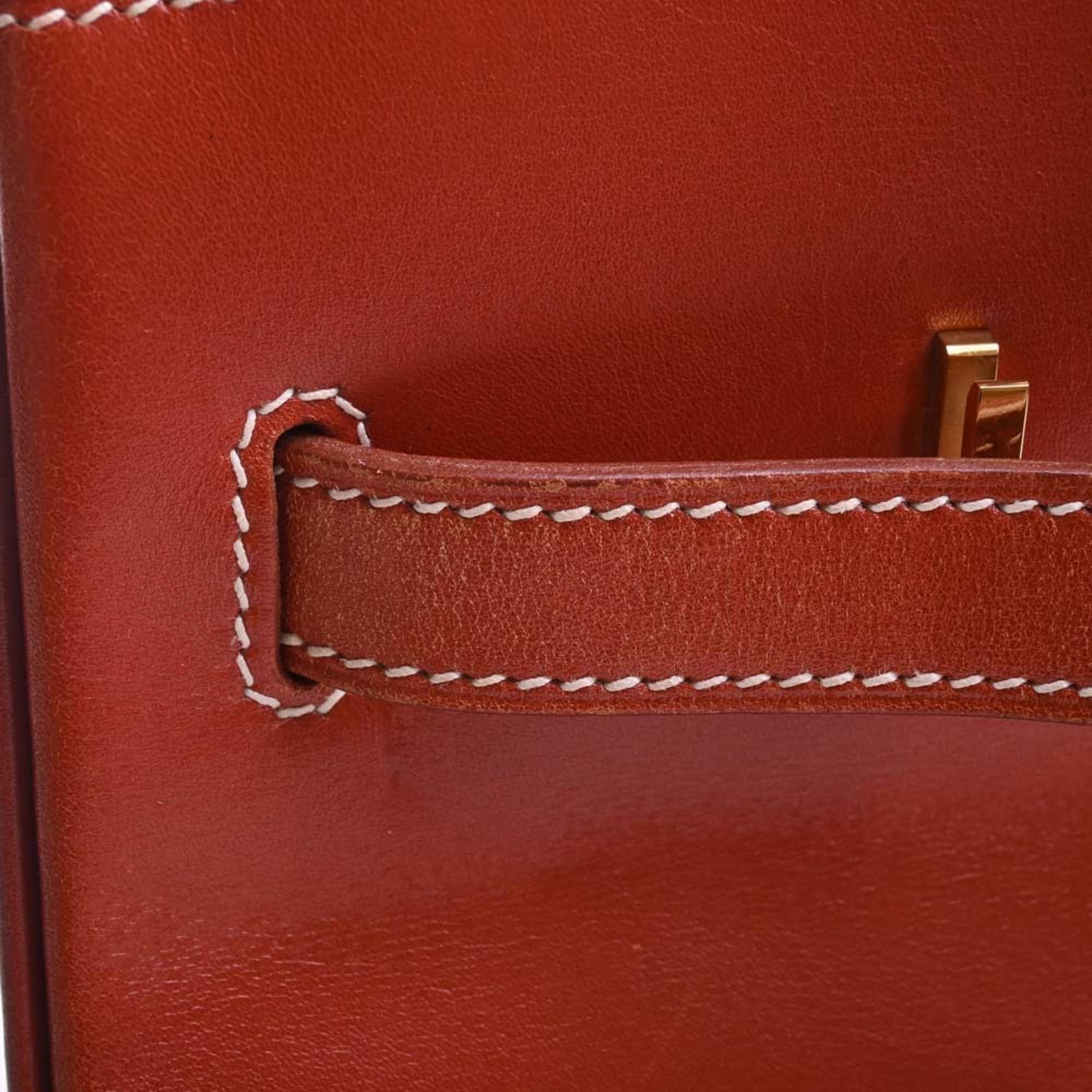 Hermes Box Calf Birkin 35 Handbag Brown Ladies