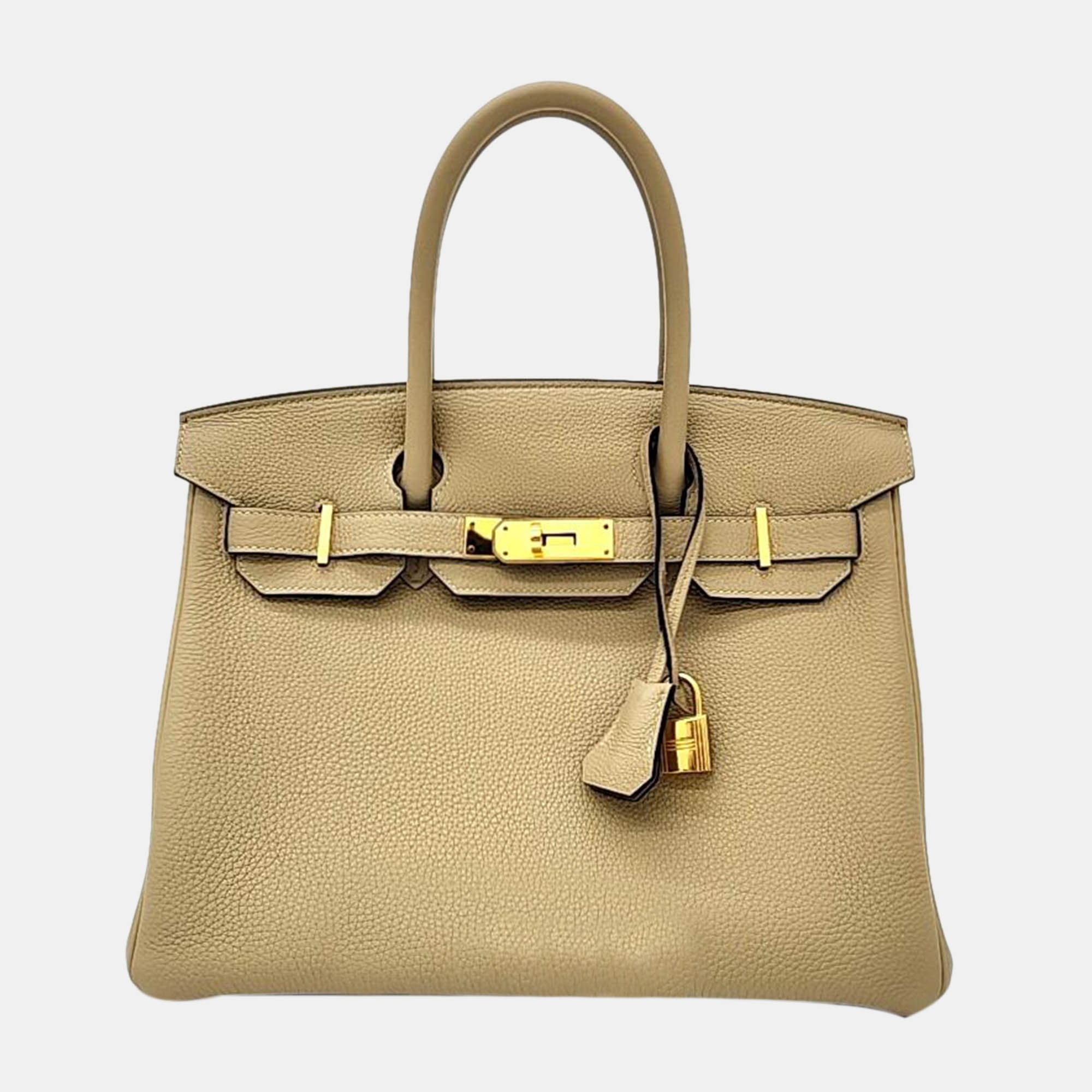 Hermes Brown Leather Birkin 30 (A) Bag