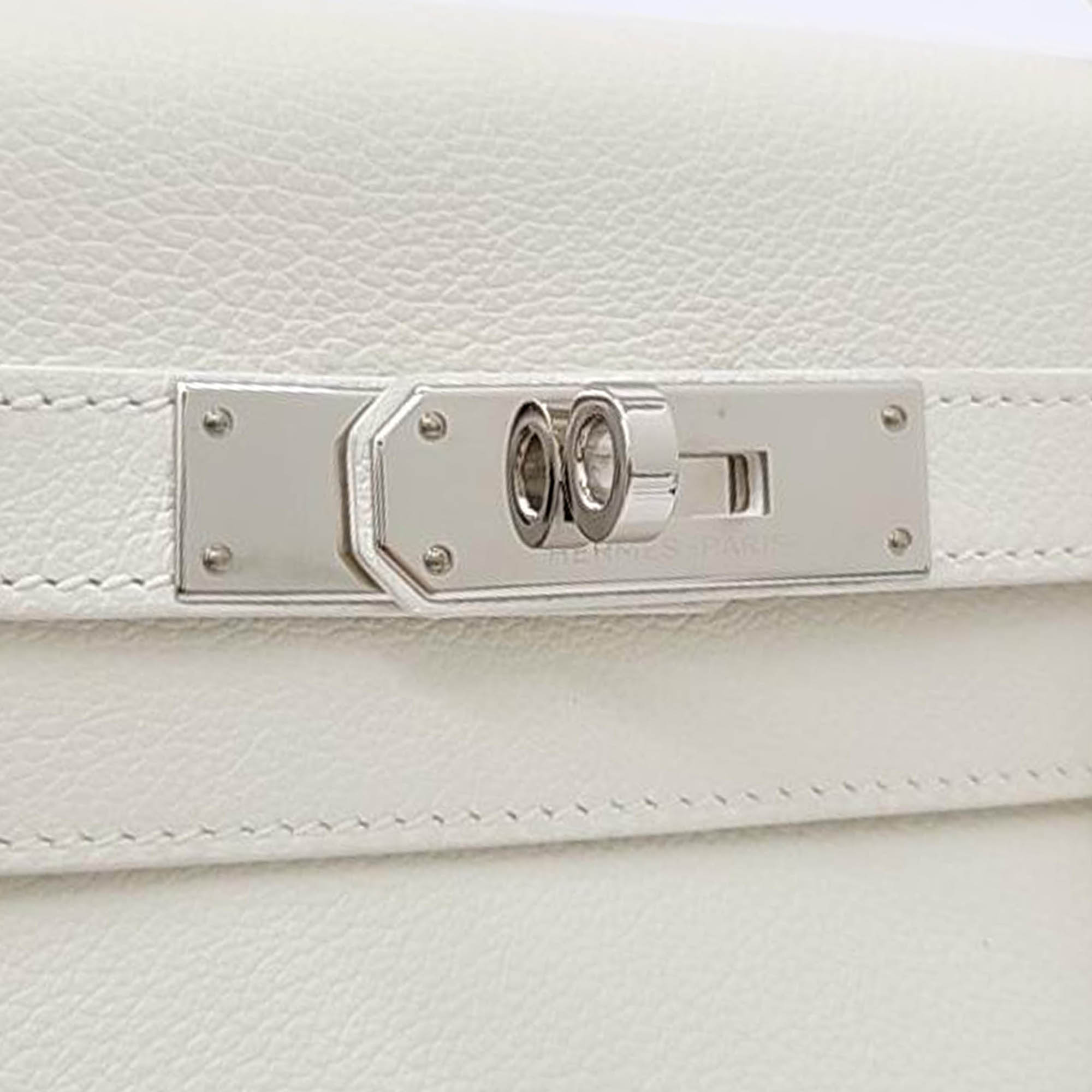 Hermes Kelly White Leather28 (Z) Bag