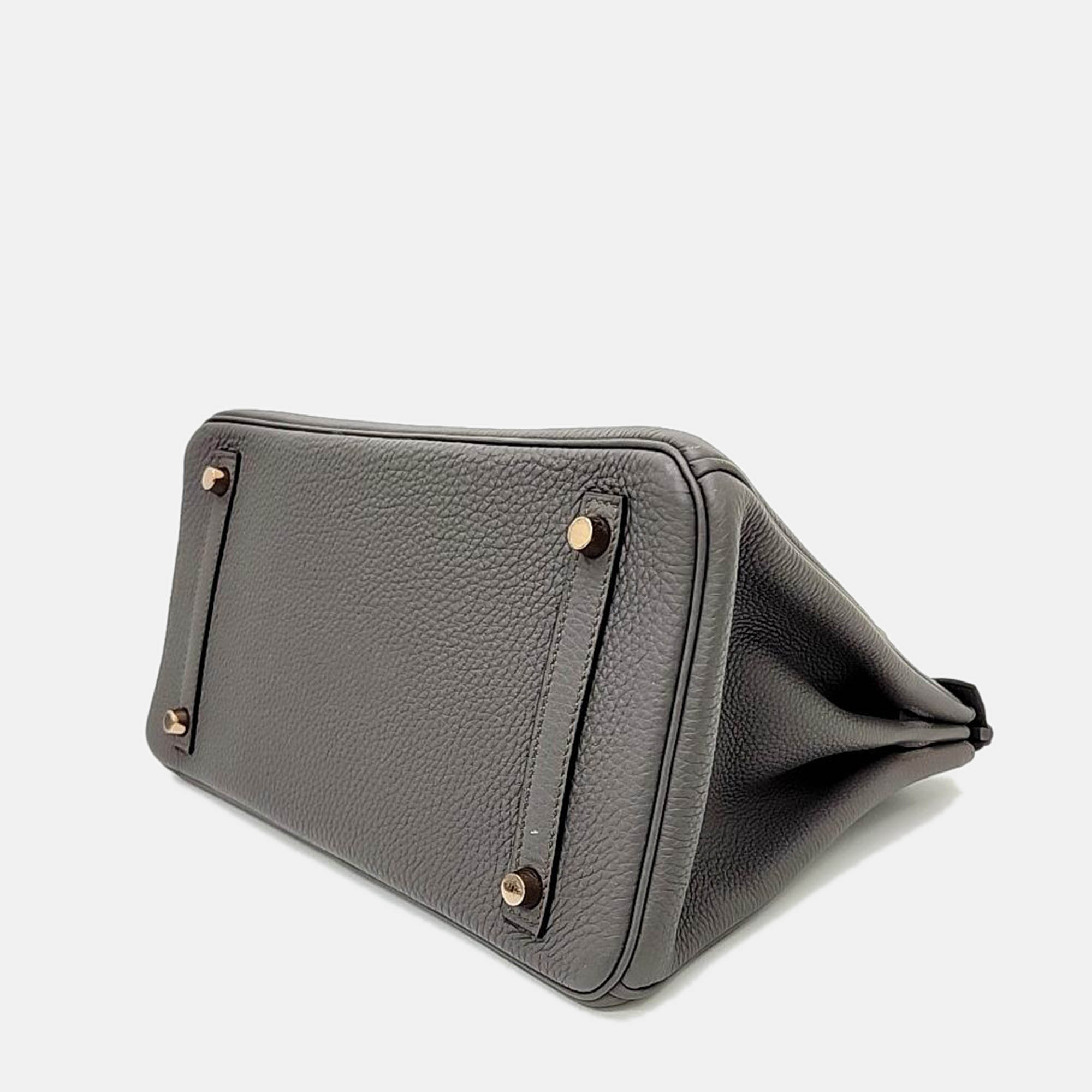 Hermes Birkin Leather Grey 30 (D) Bag