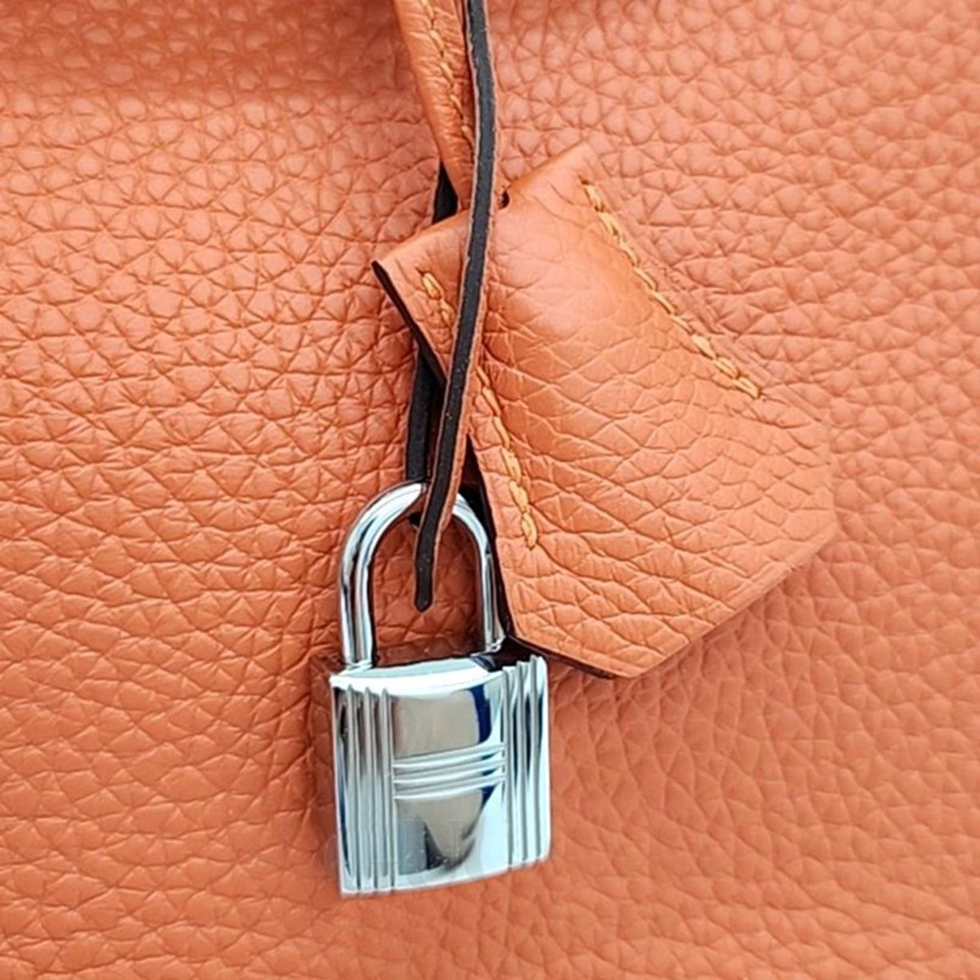 Hermes Birkin Leather Orange 30 (U) Bag