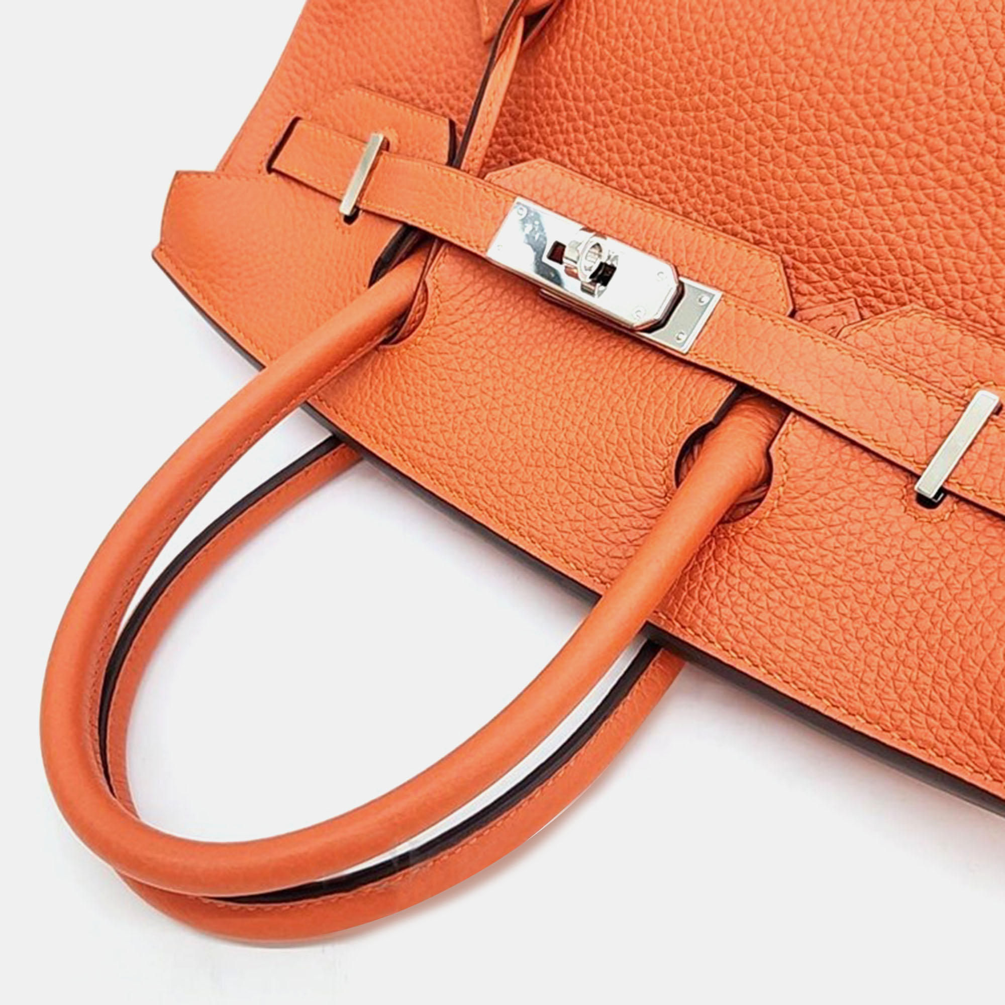Hermes Birkin Leather Orange 30 (U) Bag