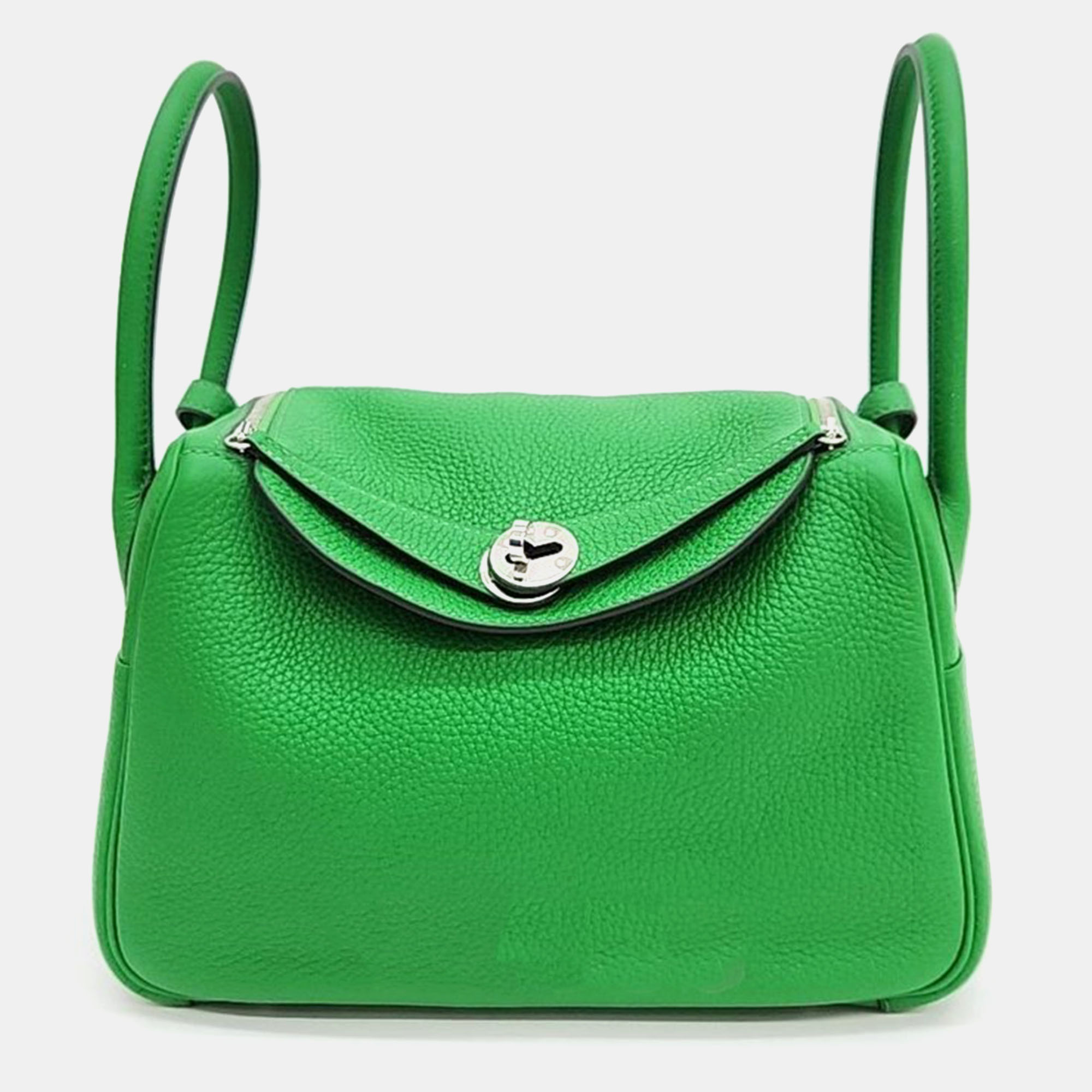Hermes Leather Green Lindy 26 (Y) Bag