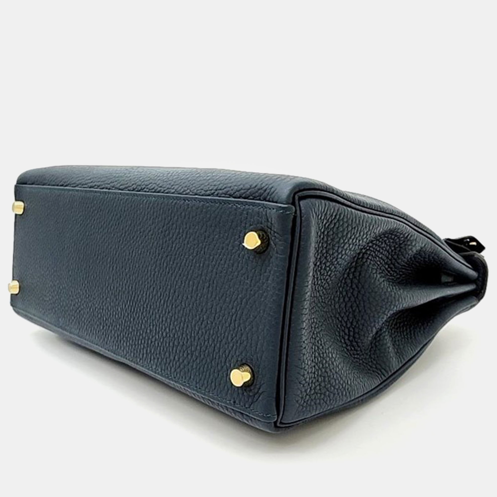 Hermes Leather Blue Kelly 32 (C) Bag