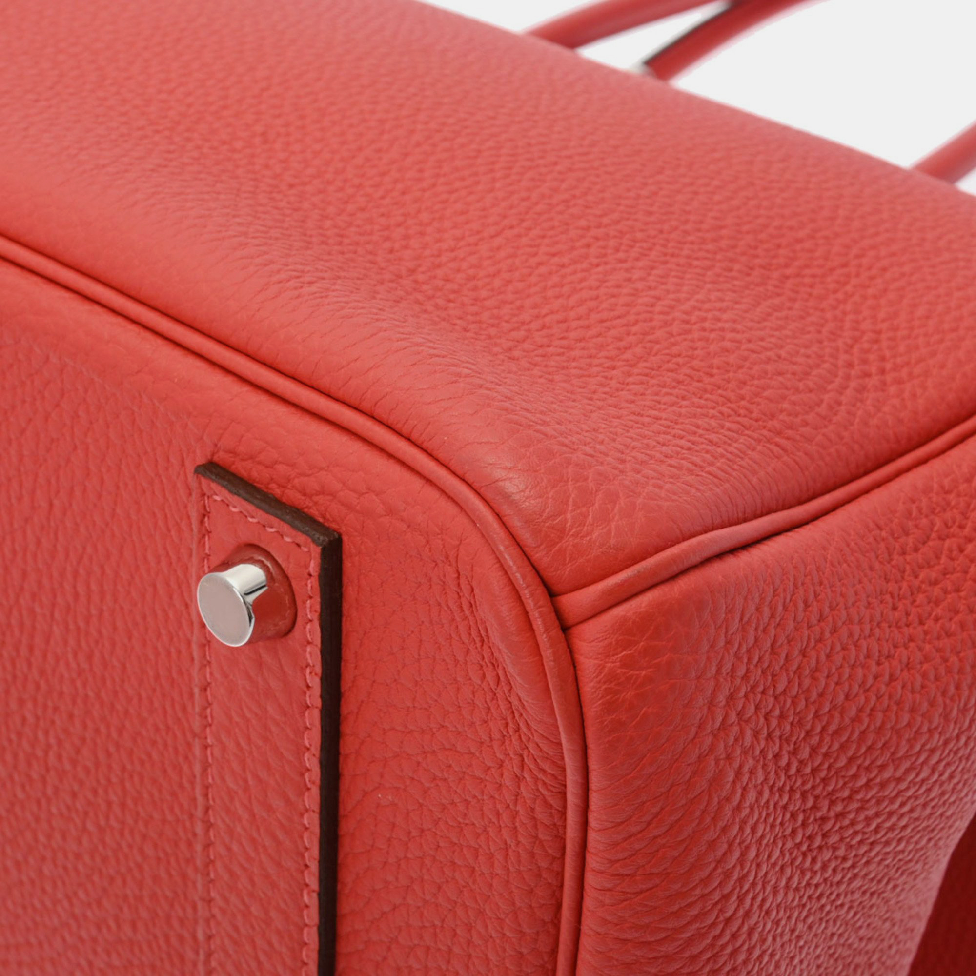 HERMES Birkin 40 Rouge Pivoine Palladium Hardware R Stamp (around 2014) Unisex Togo Handbag