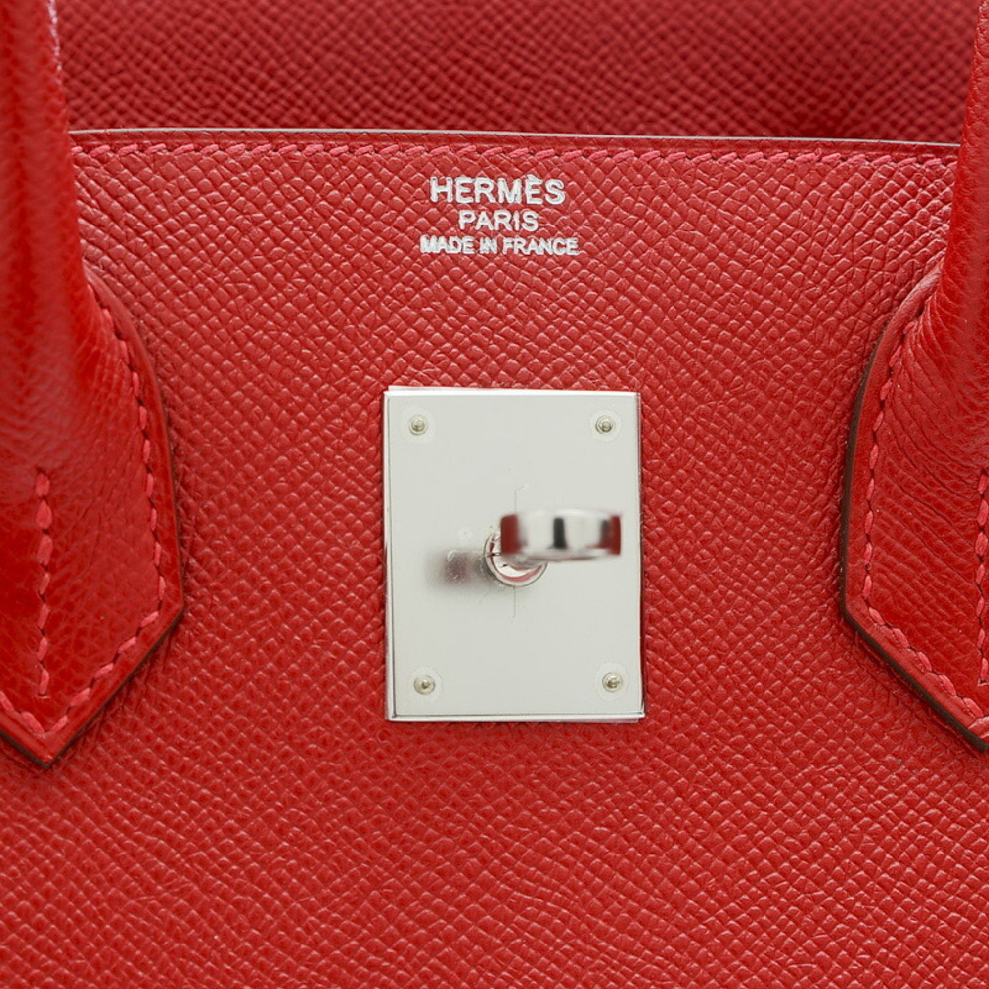 Hermes Birkin 30 Handbag Epson Rouge Kazak Silver Hardware P Stamp