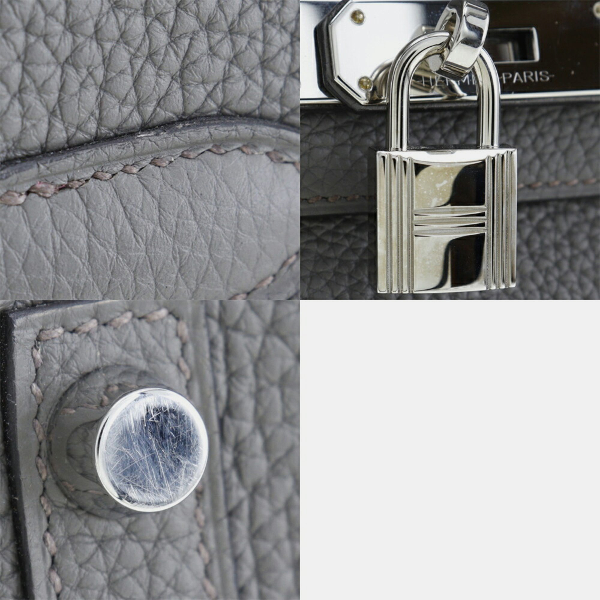 HERMES Birkin 30 Handbag Togo Etan Made In France 2019 Silver Hardware D A5 Belt Ladies