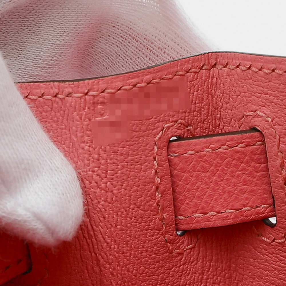 Hermes Kelly 28 Outside Stitching Handbag Epson Rose Azalea Silver Hardware D Engraved
