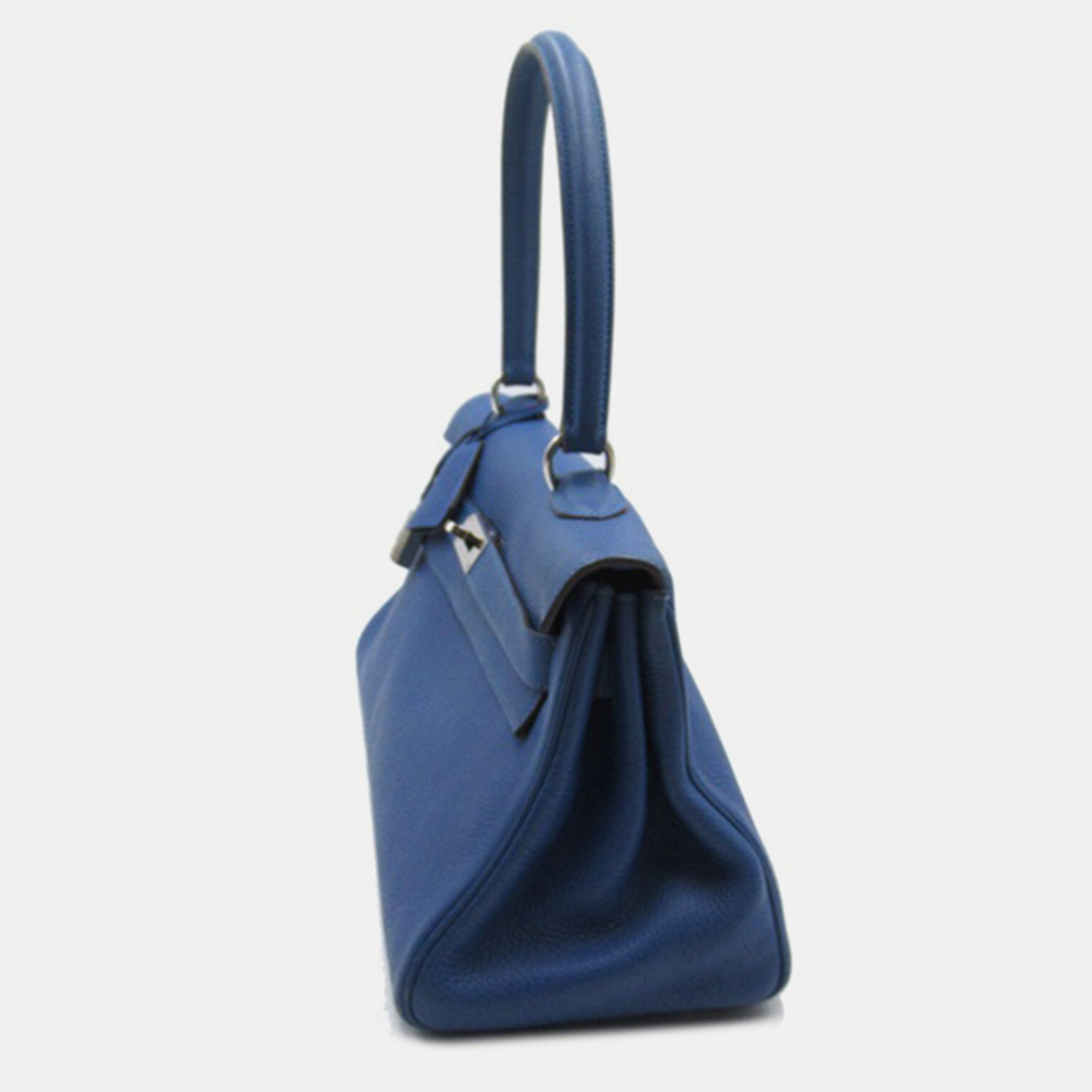 Hermes Blue Clemence Leather Palladium Hardware Birkin JPG 40 Bag