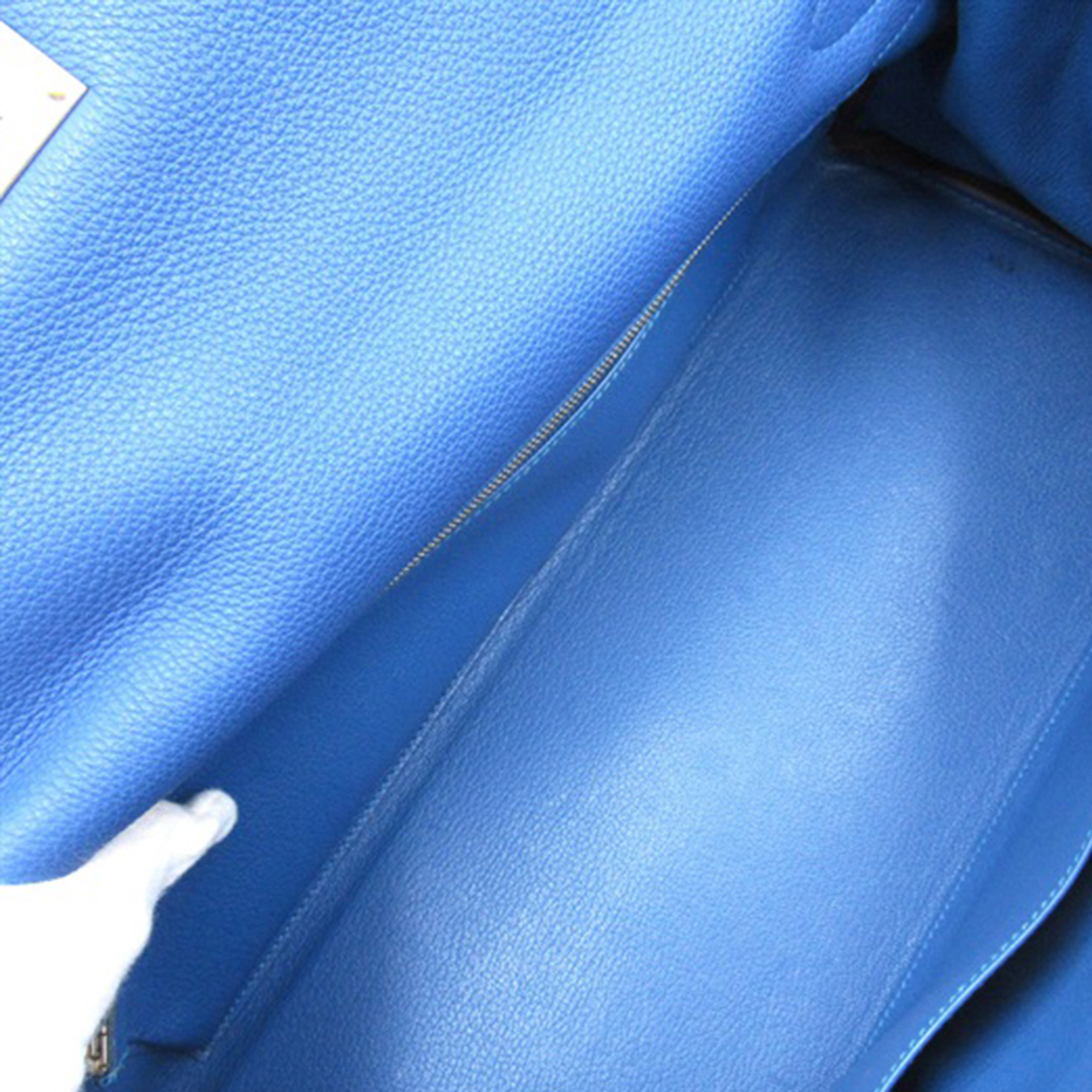 Hermes Blue Clemence Leather Palladium Hardware Birkin JPG 40 Bag